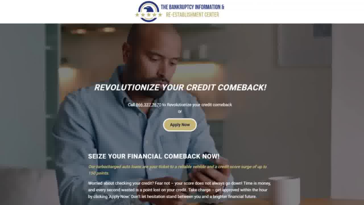 The Bankruptcy Information and Re-Establishment Center Bankruptcy ad creative