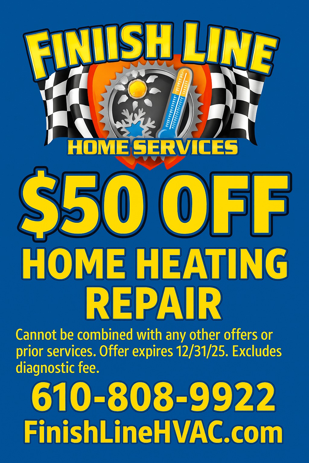 Finish Line Home Services HVAC ad creative