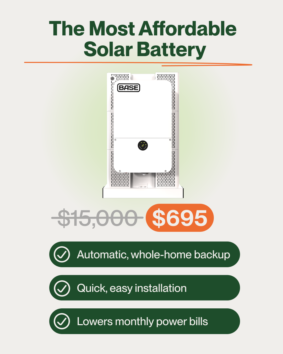 Base Power Company Solar ad creative