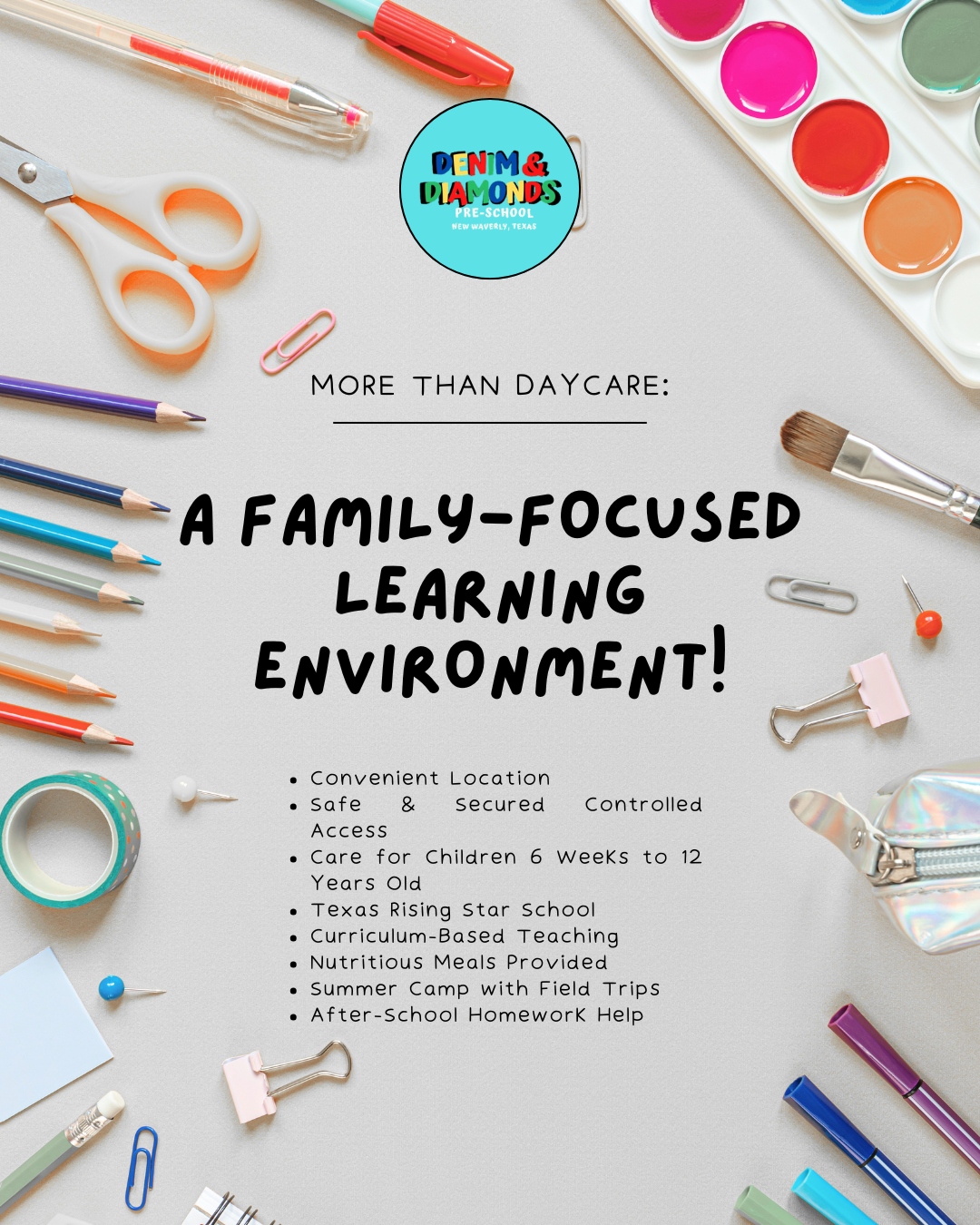 Denim & Diamonds Pre-School Kids Klub Daycare ad creative