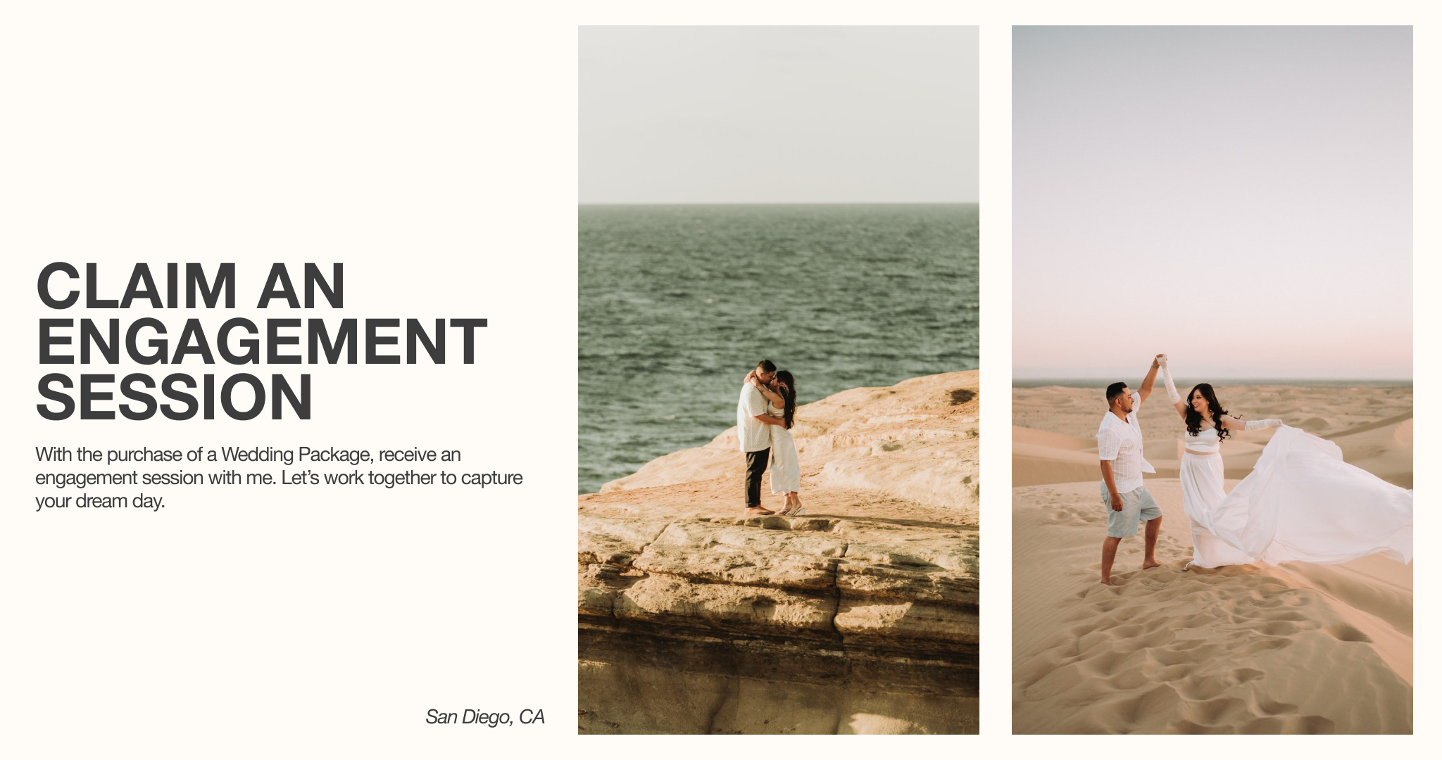 Get a Complimentary Engagement Shoot with Your Wedding Date!