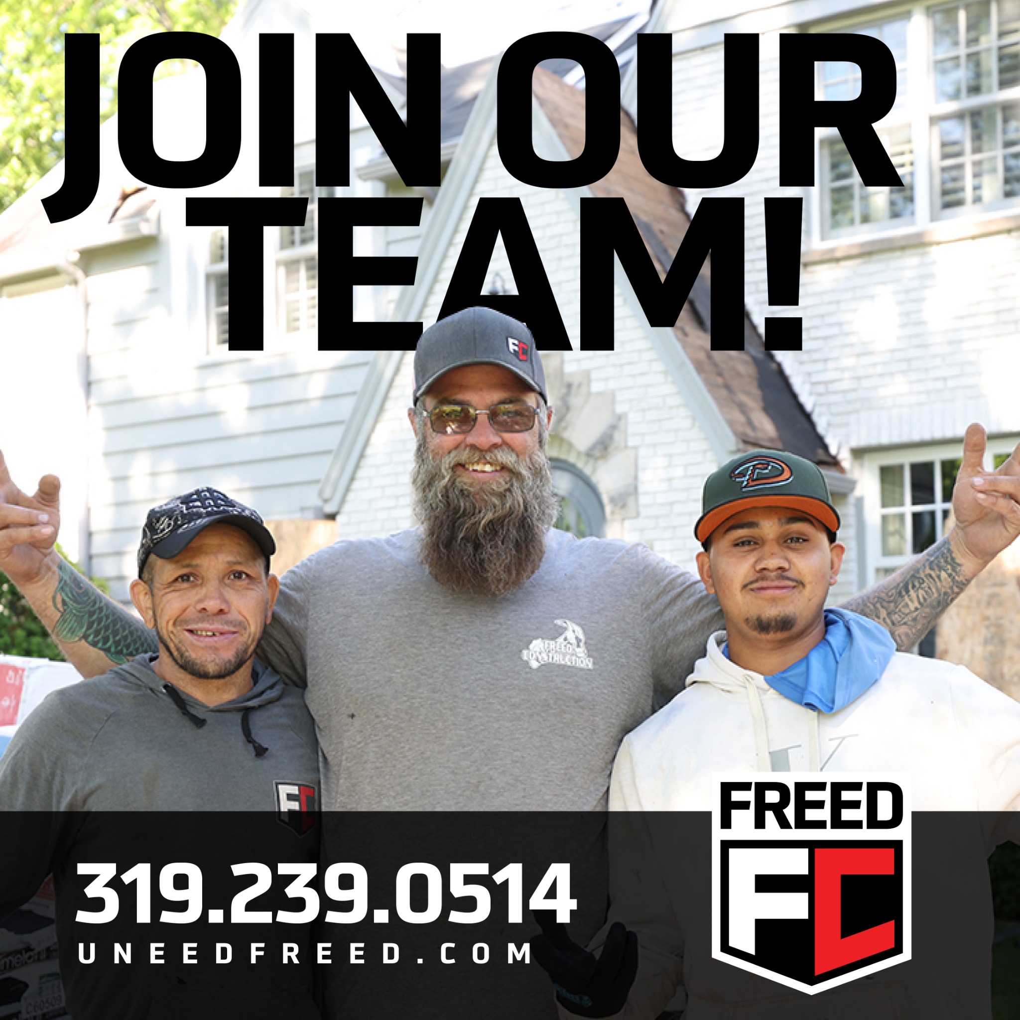 Freed Construction Inc. Roofing ad creative