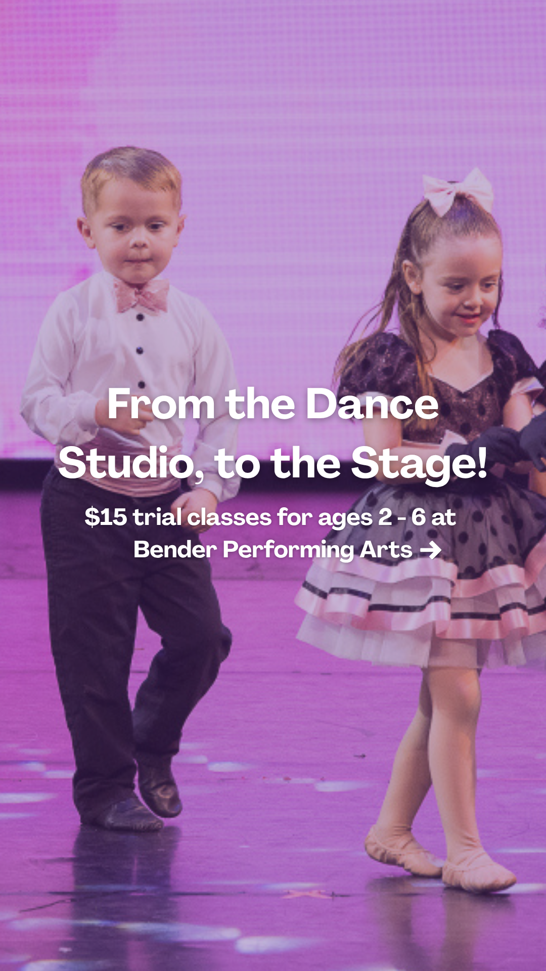 Bender Performing Arts Dance Studio ad creative