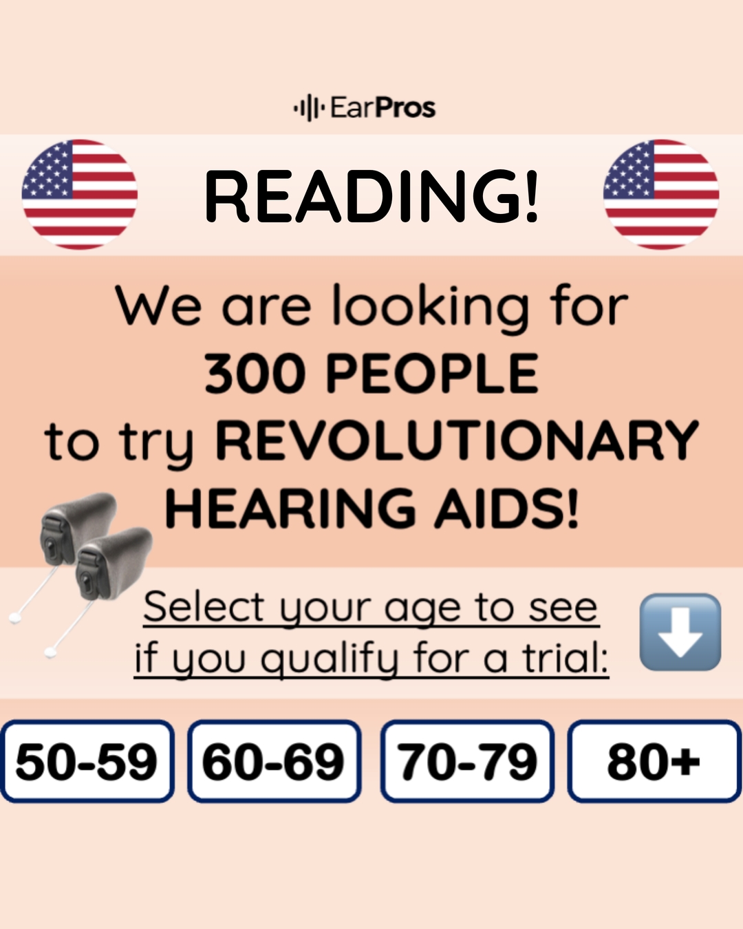 EarPros Pennsylvania Hearing / Audiology ad creative