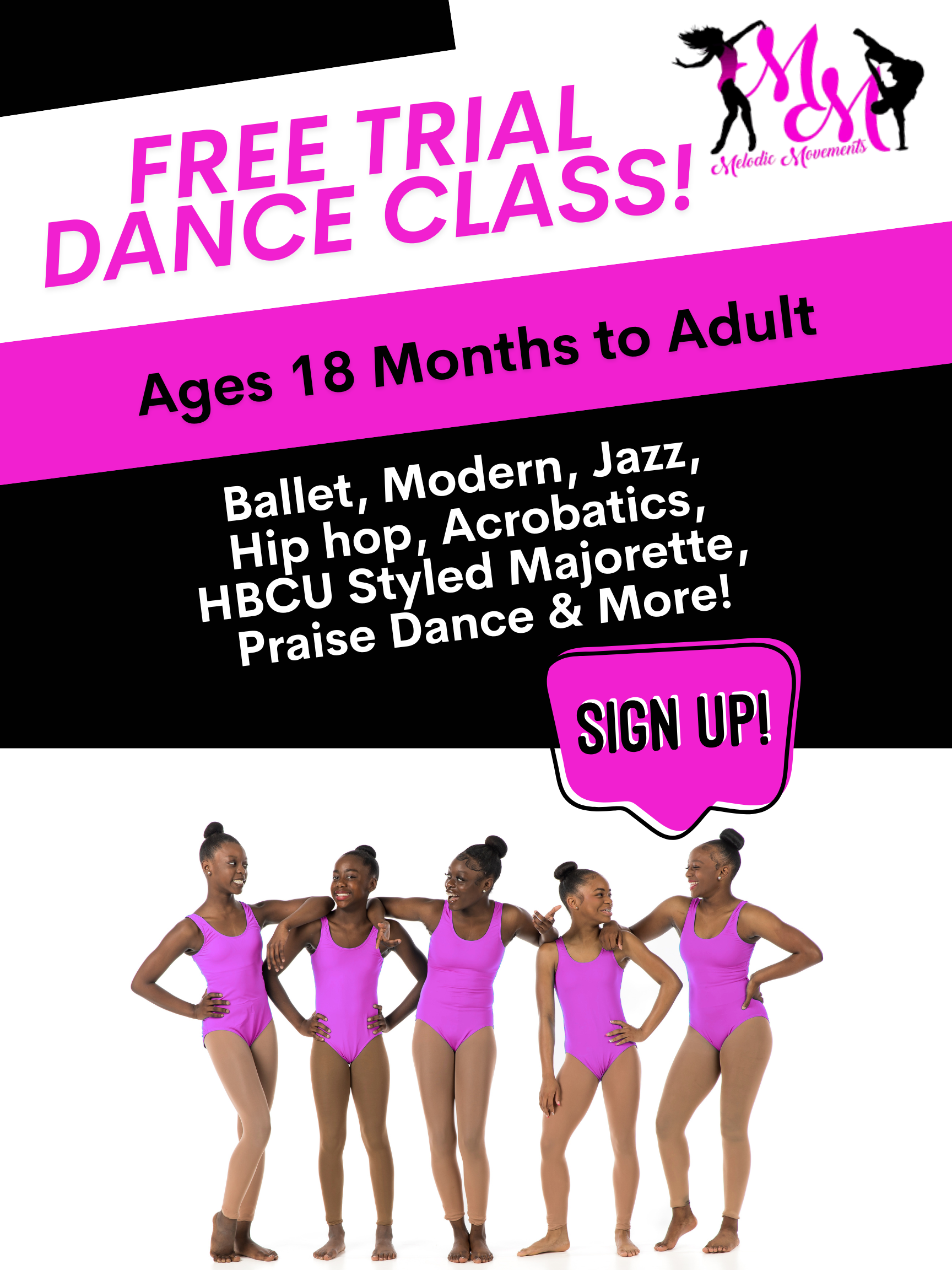 Melodic Movements Performing Arts Program Inc. Dance Studio ad creative
