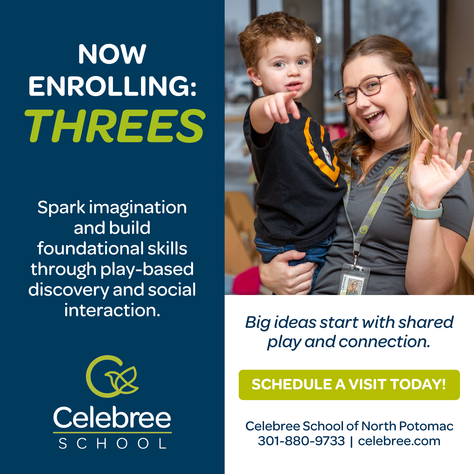 Celebree School of North Potomac Preschool ad creative