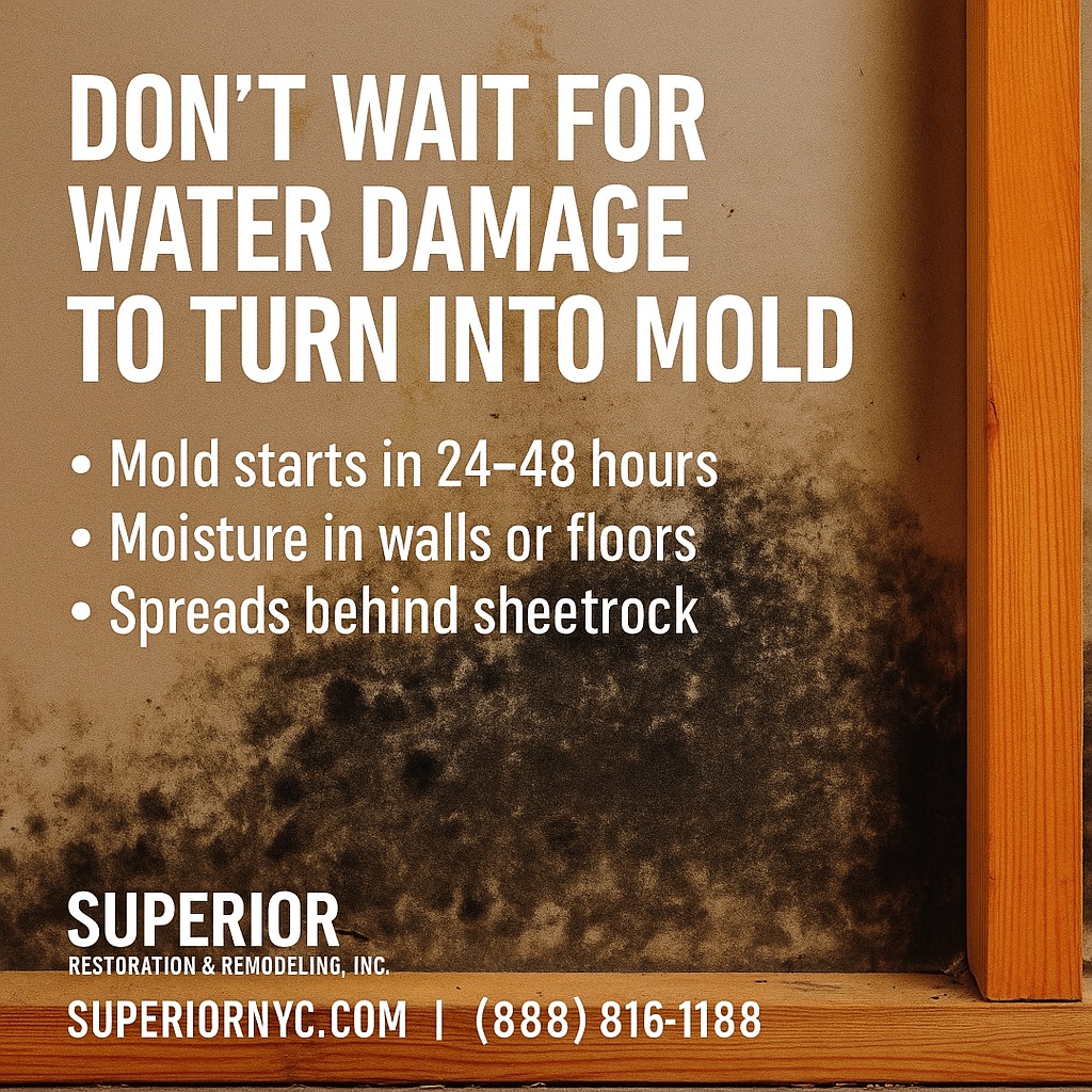 Superior Restoration & Remodeling Inc. NYC Metro Area Water Damage Restoration ad creative