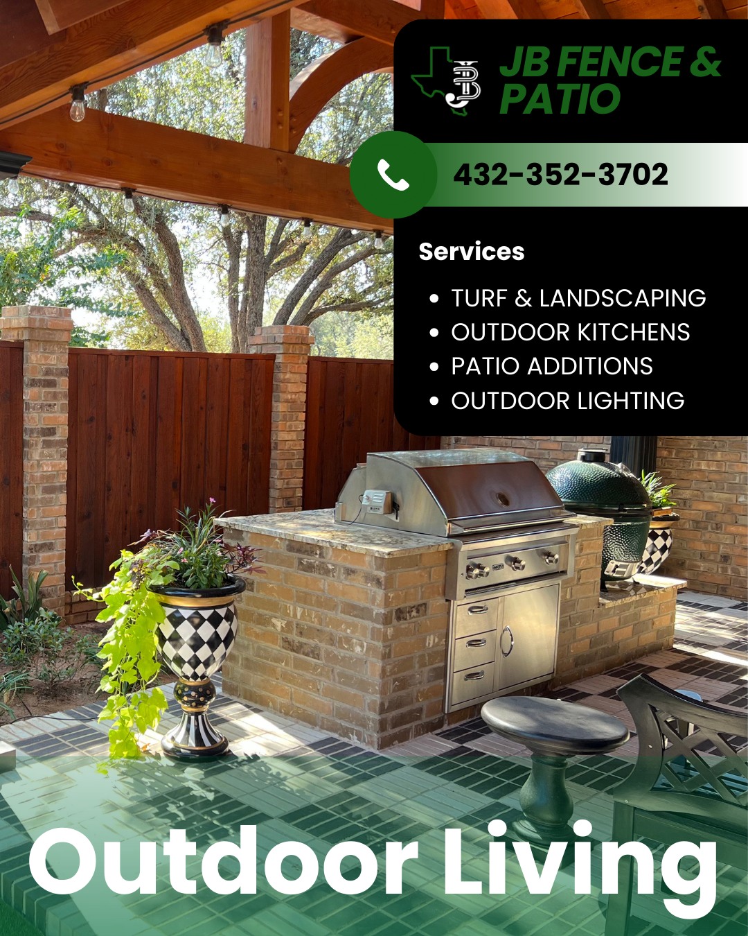 JB Fence Stain and Restoration LLC Landscaping ad creative