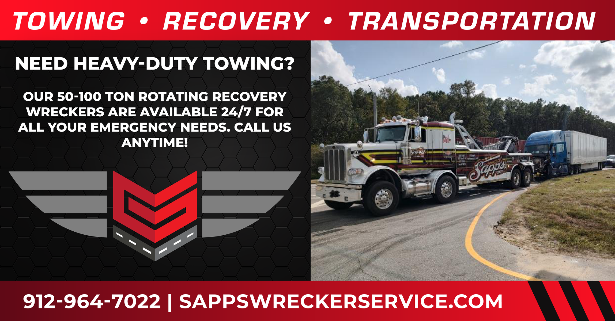Sapp's Wrecker Service Towing Service ad creative