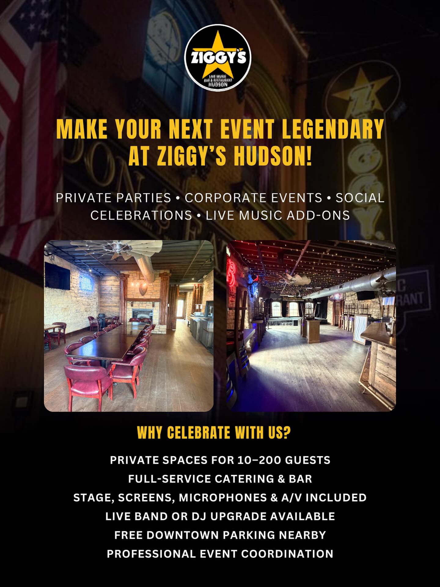 Ziggy's Live Music, Bar and Restaurant, Hudson Wisconsin