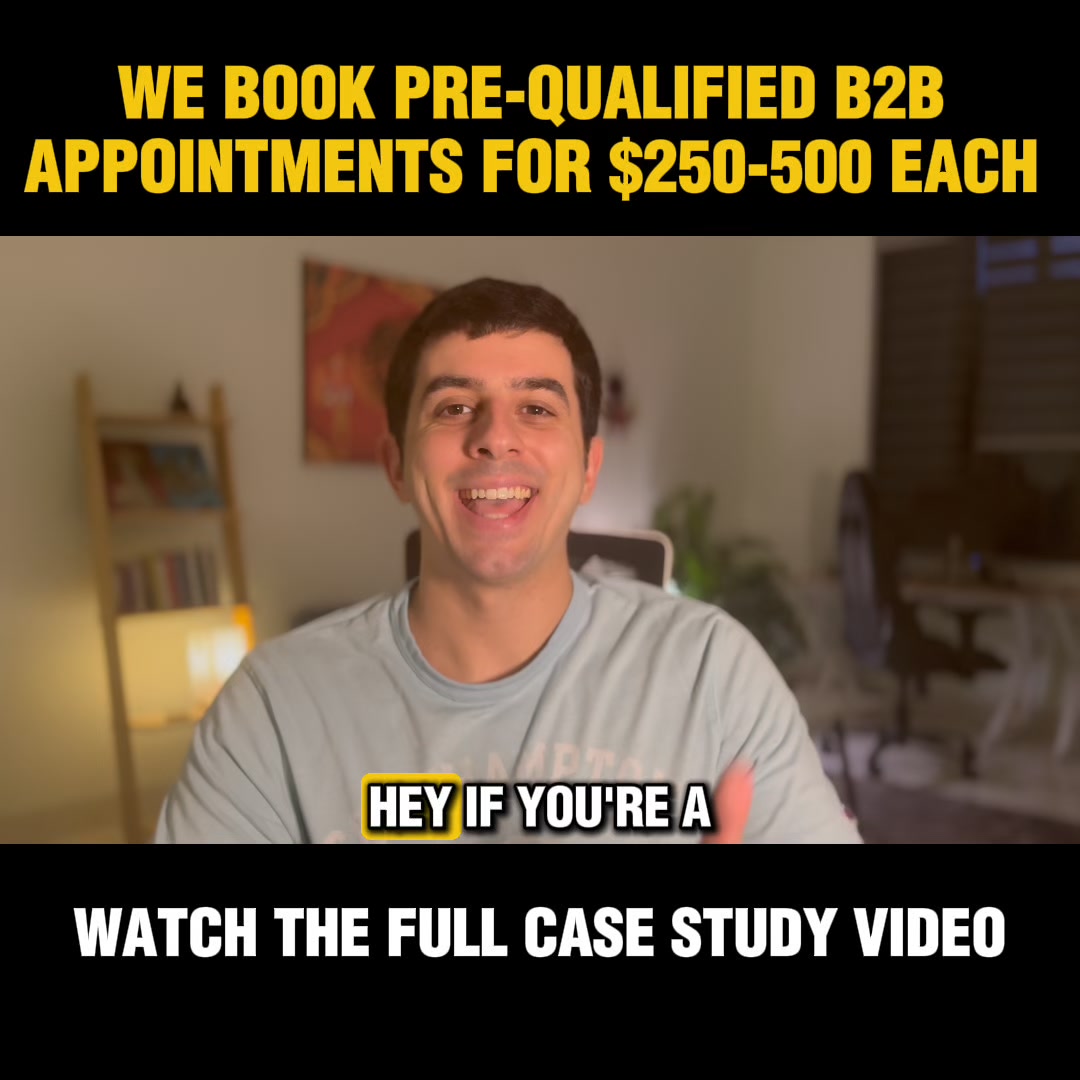 We book B2B appts for <500 each - done for you