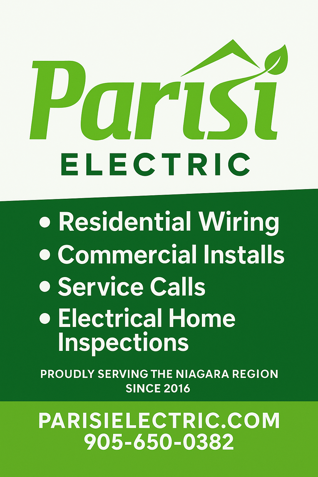 Parisi Electric Inc. Electrician ad creative