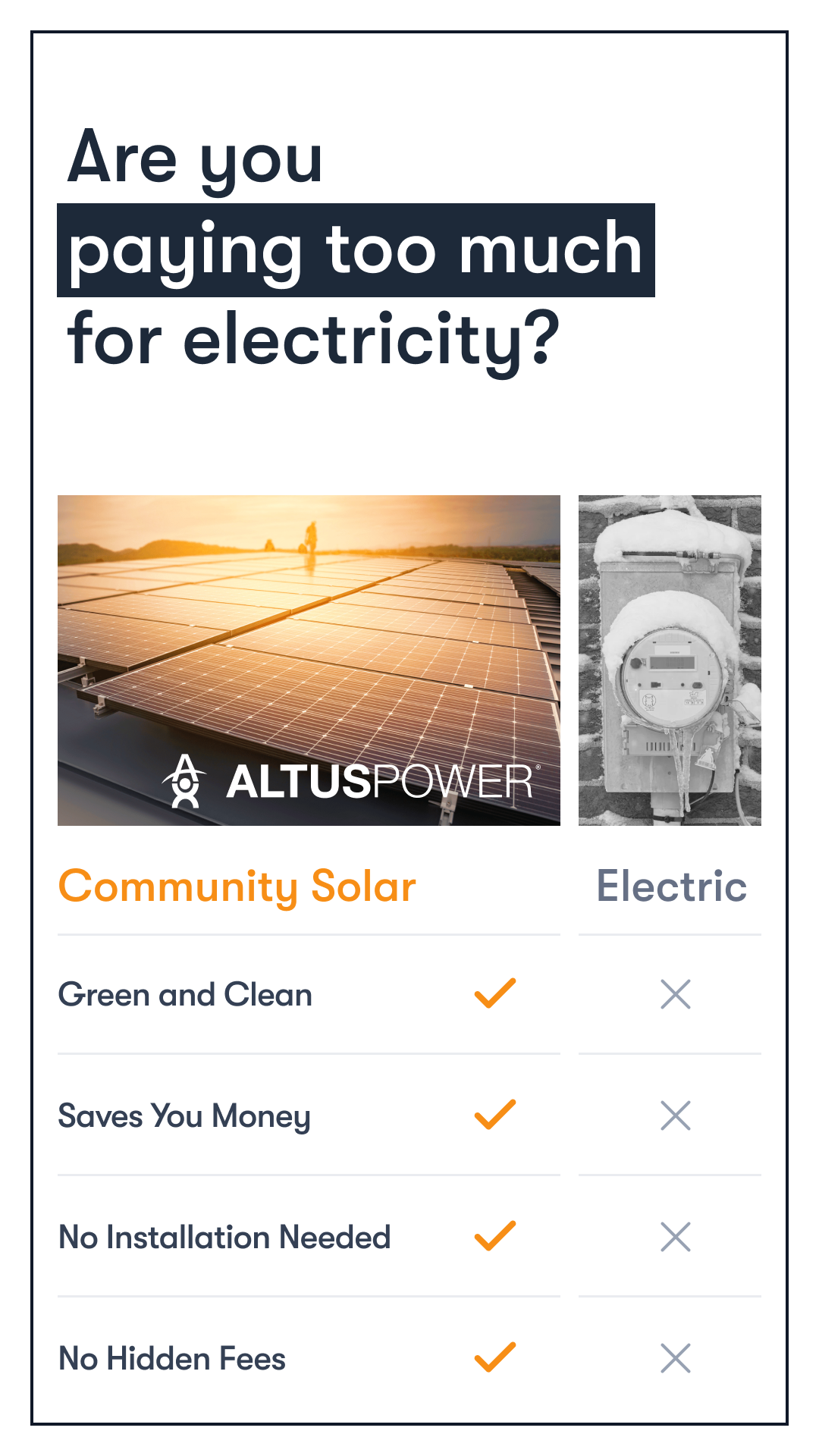 Altus Power, Inc. Solar ad creative