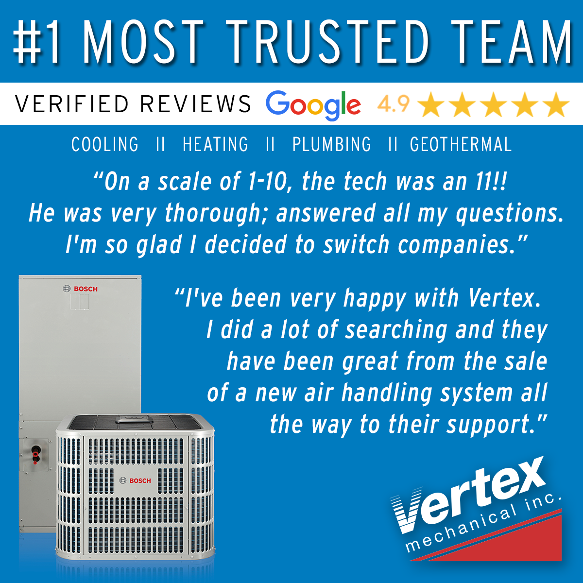 Vertex Mechanical Inc HVAC ad creative