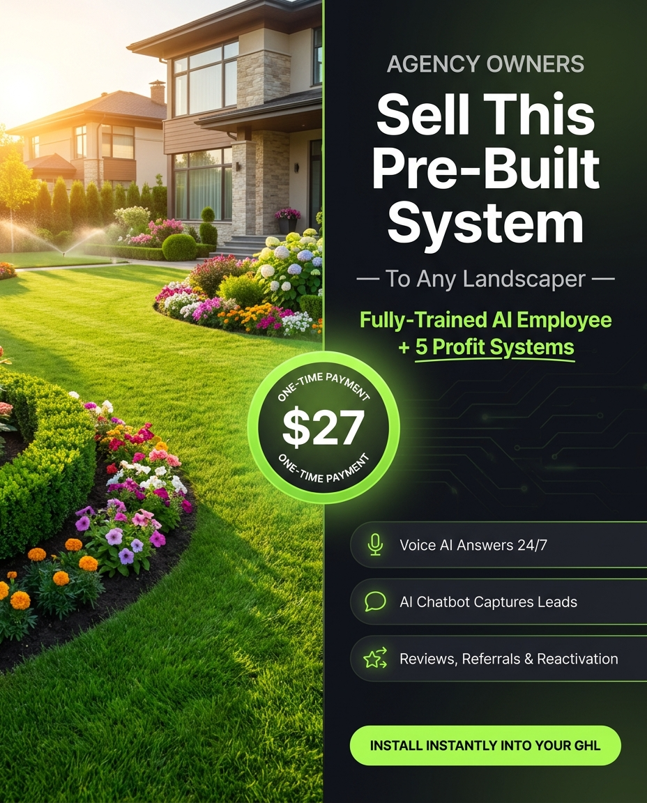 Landscaper AI Employee & Full Automation Pack - $27 Today (Brand New)