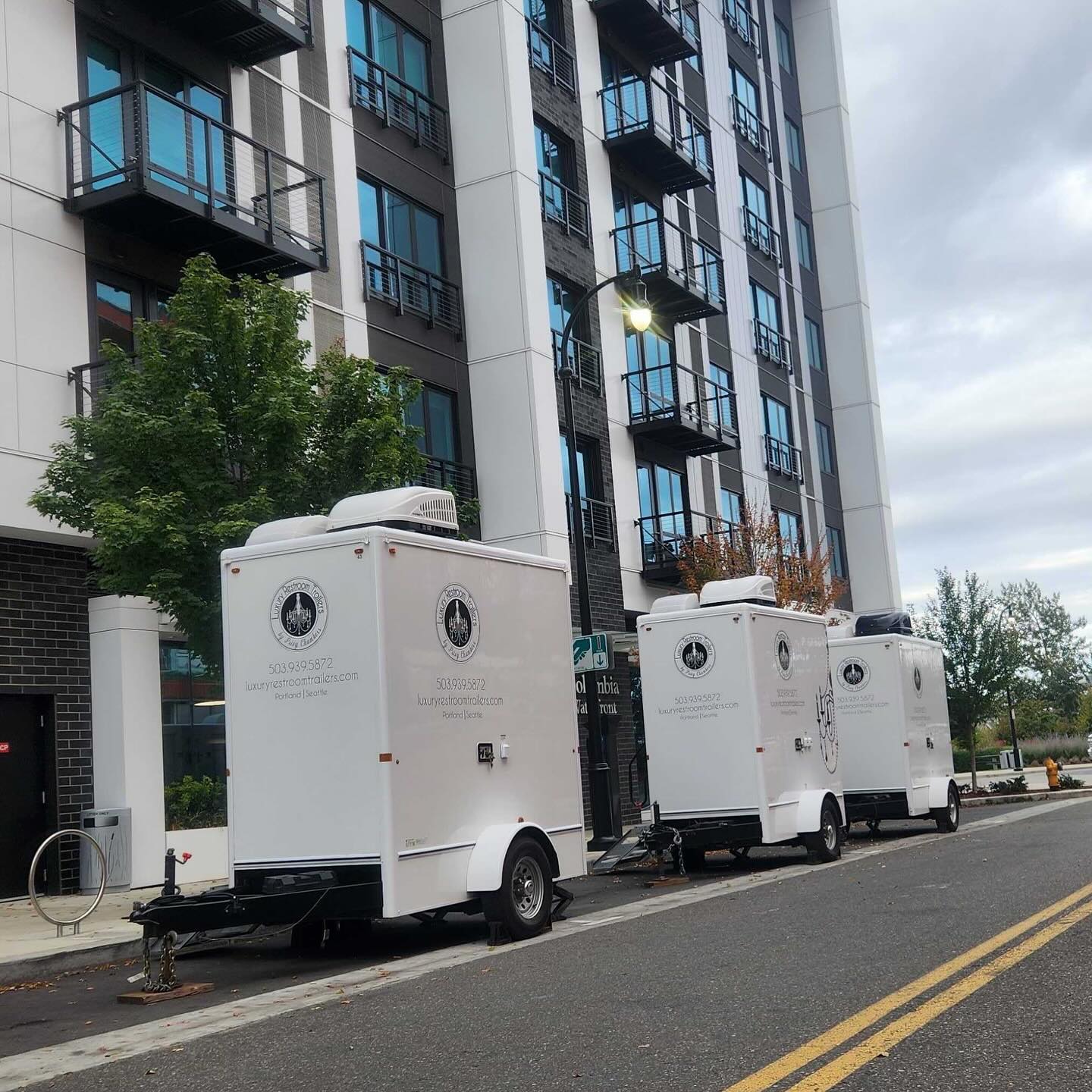 Luxury Restroom Trailers by Privy Chambers Party Rental ad creative