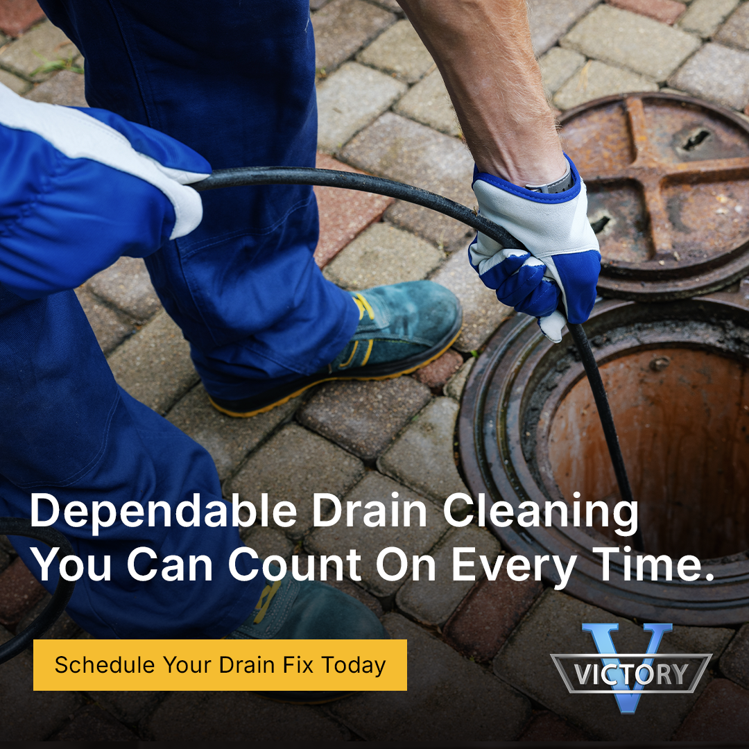 Victory Drain Cleaning Plumber ad creative