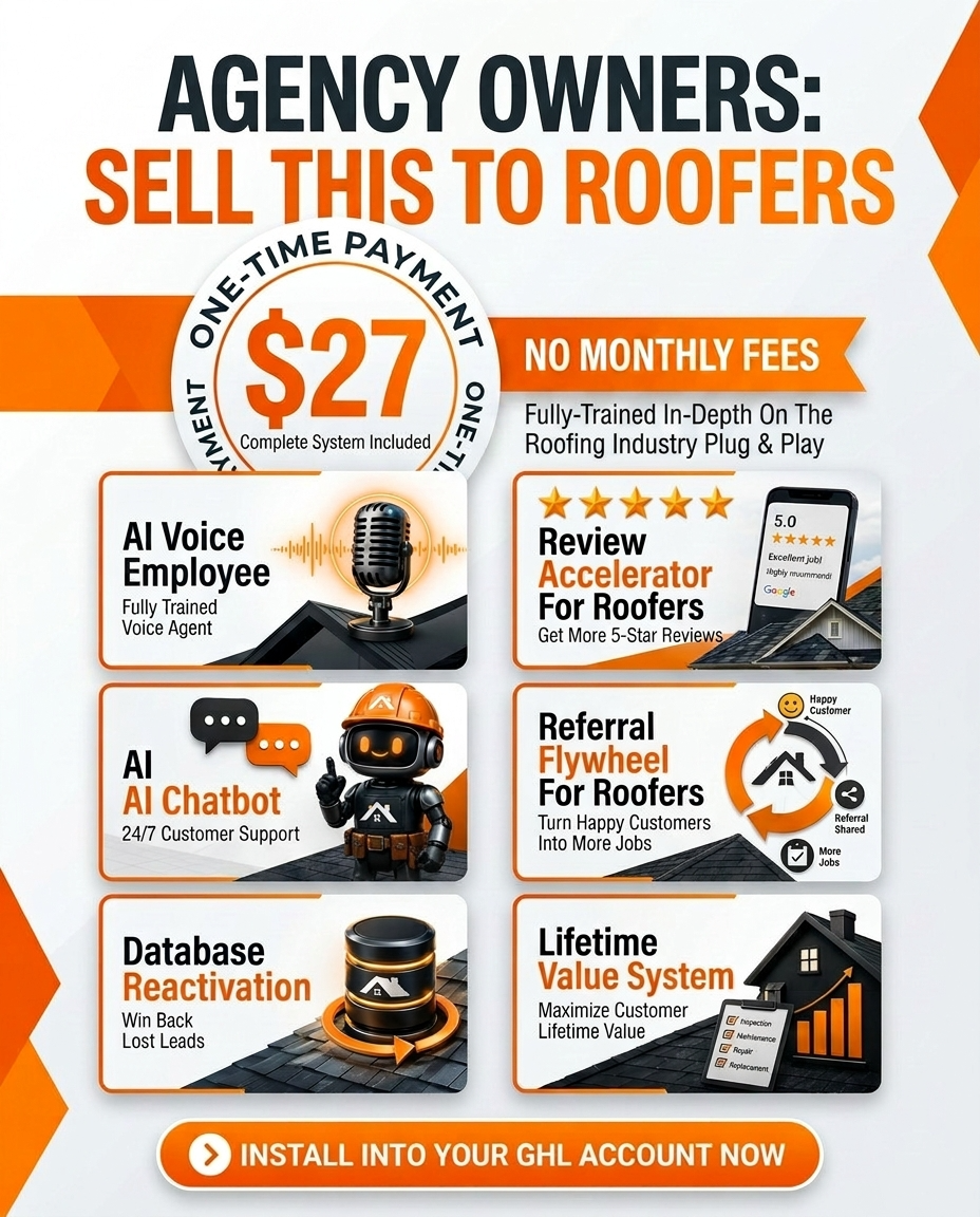 Roofer AI Employee & Full Automation Pack - $27 Today (Brand New)
