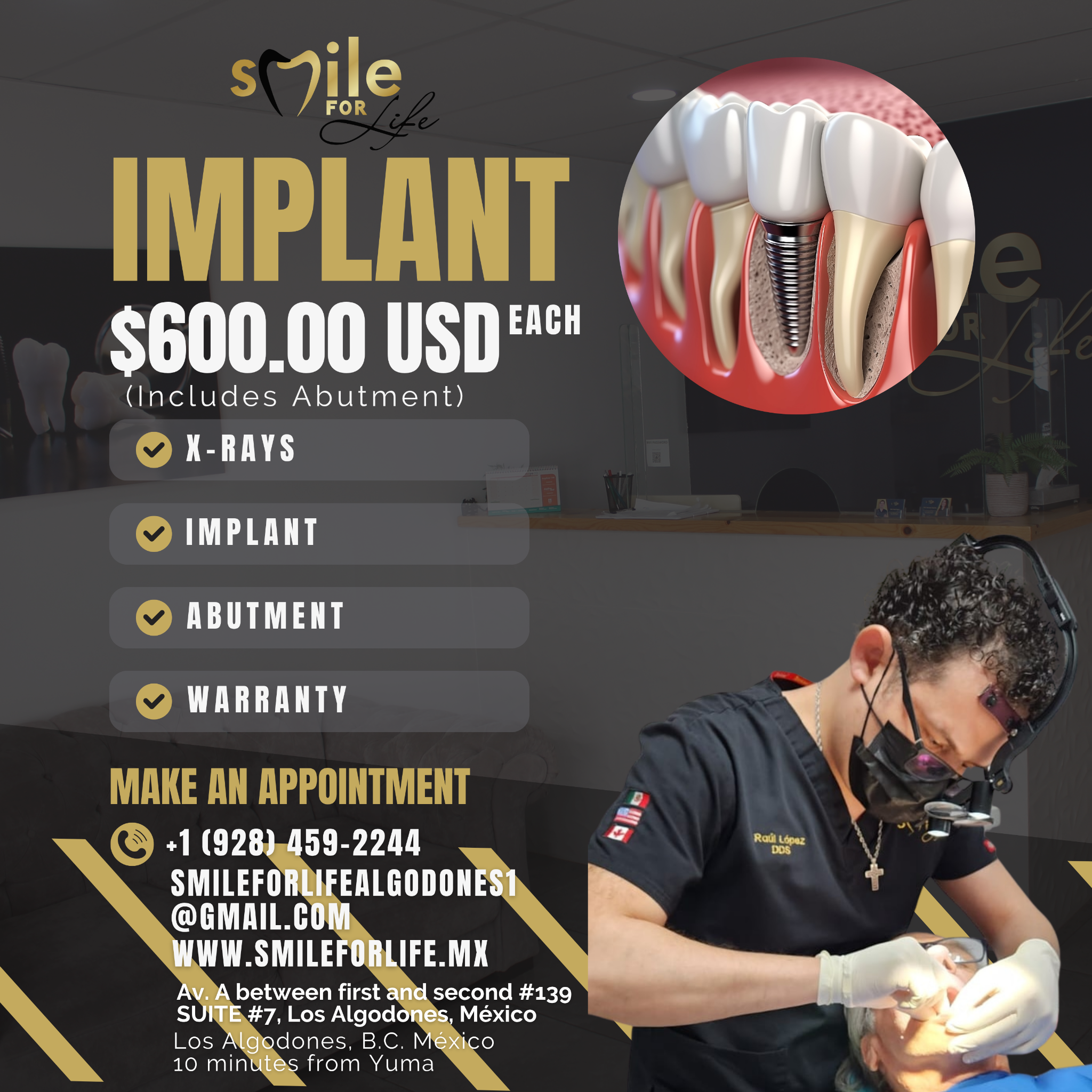 Smile for life Implant Dentist ad creative