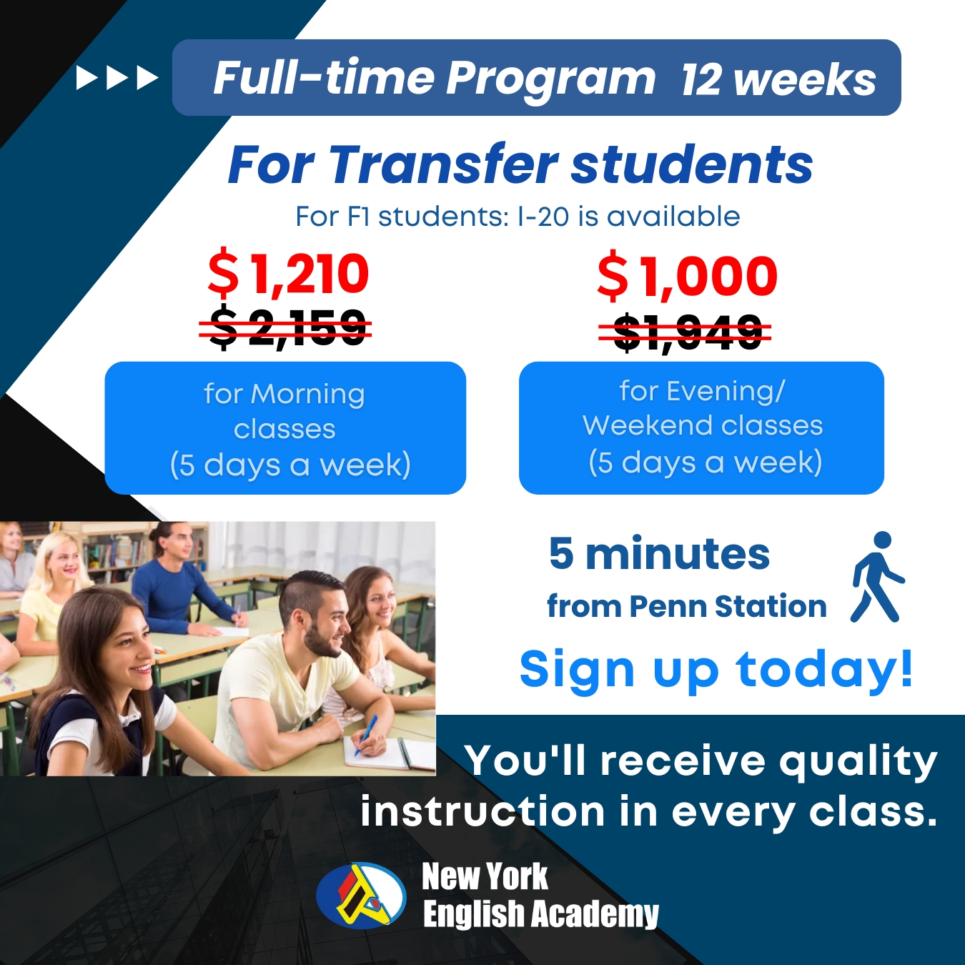 New York English Academy Language School ad creative