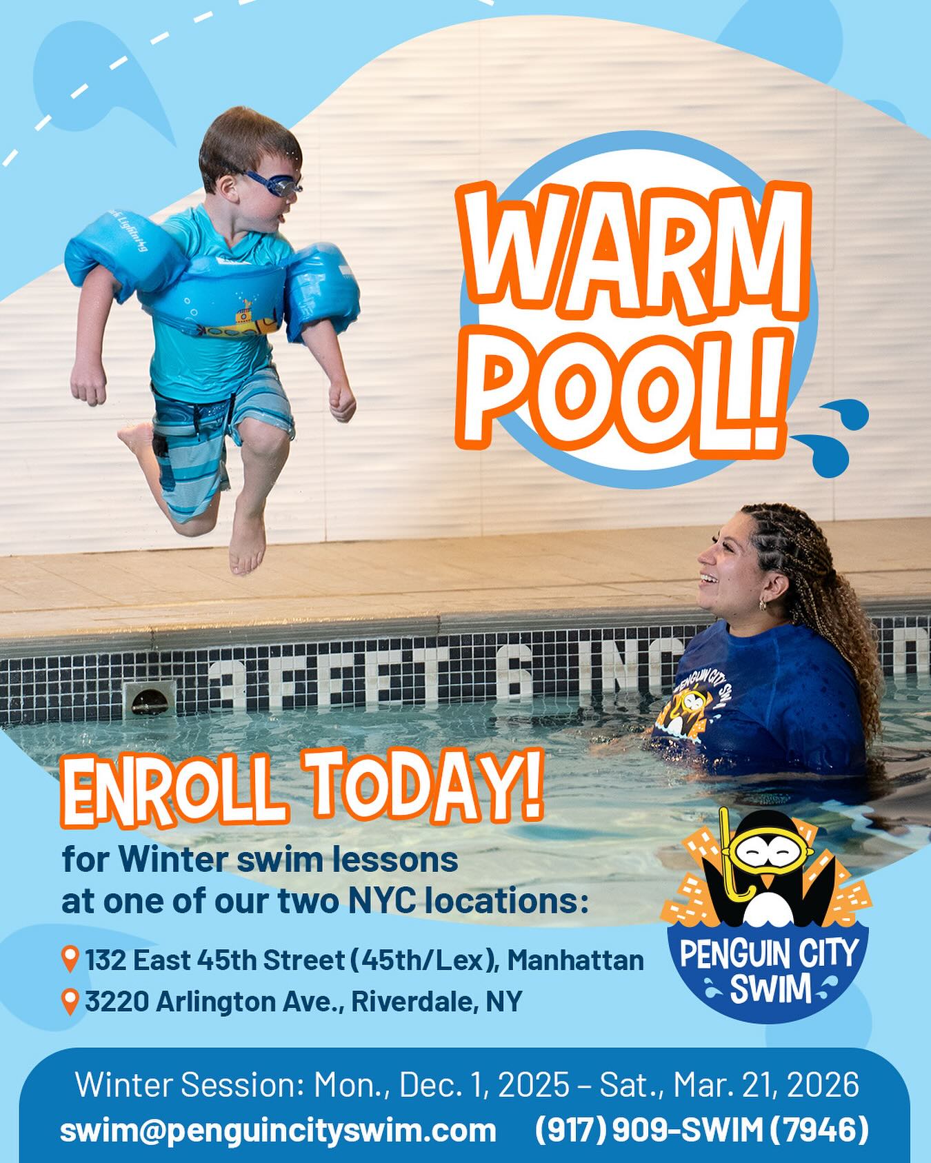 Penguin City Swim NYC Sports Lessons ad creative
