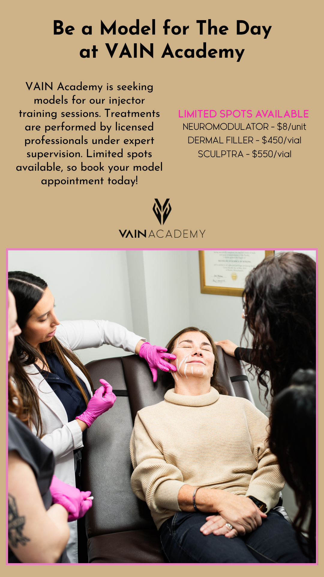 VAIN Academy Med Spa ad creative