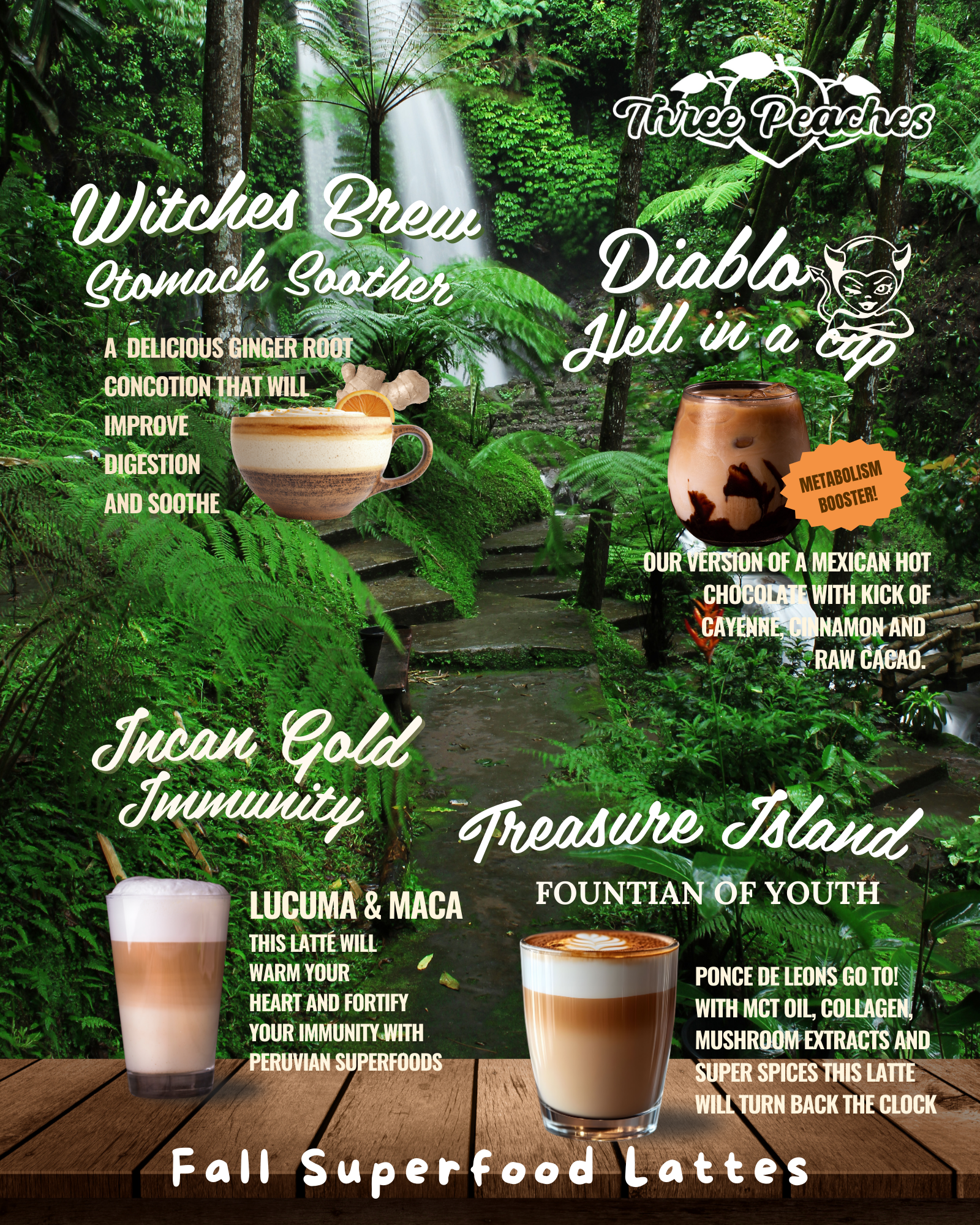 Three Peaches, the wellness coffee and gelato shop