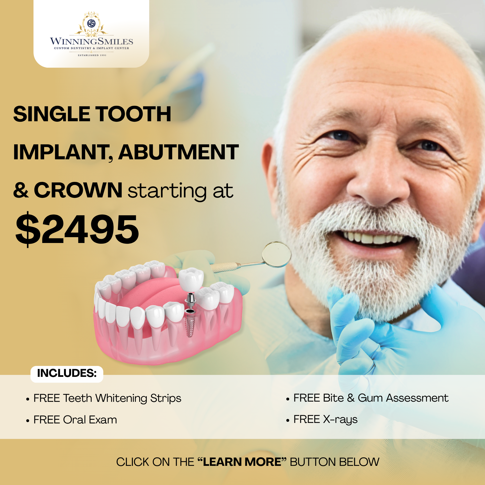 WinningSmiles Custom Dentistry & Implant Center Implant Dentist ad creative