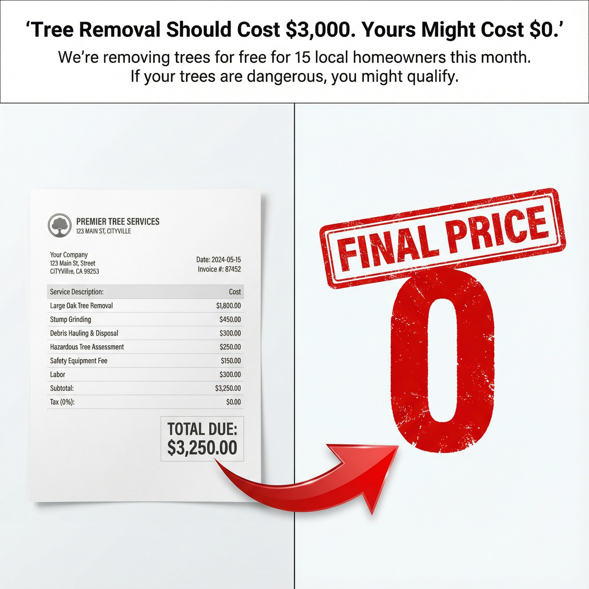 15 Free Tree Removals Available This Month