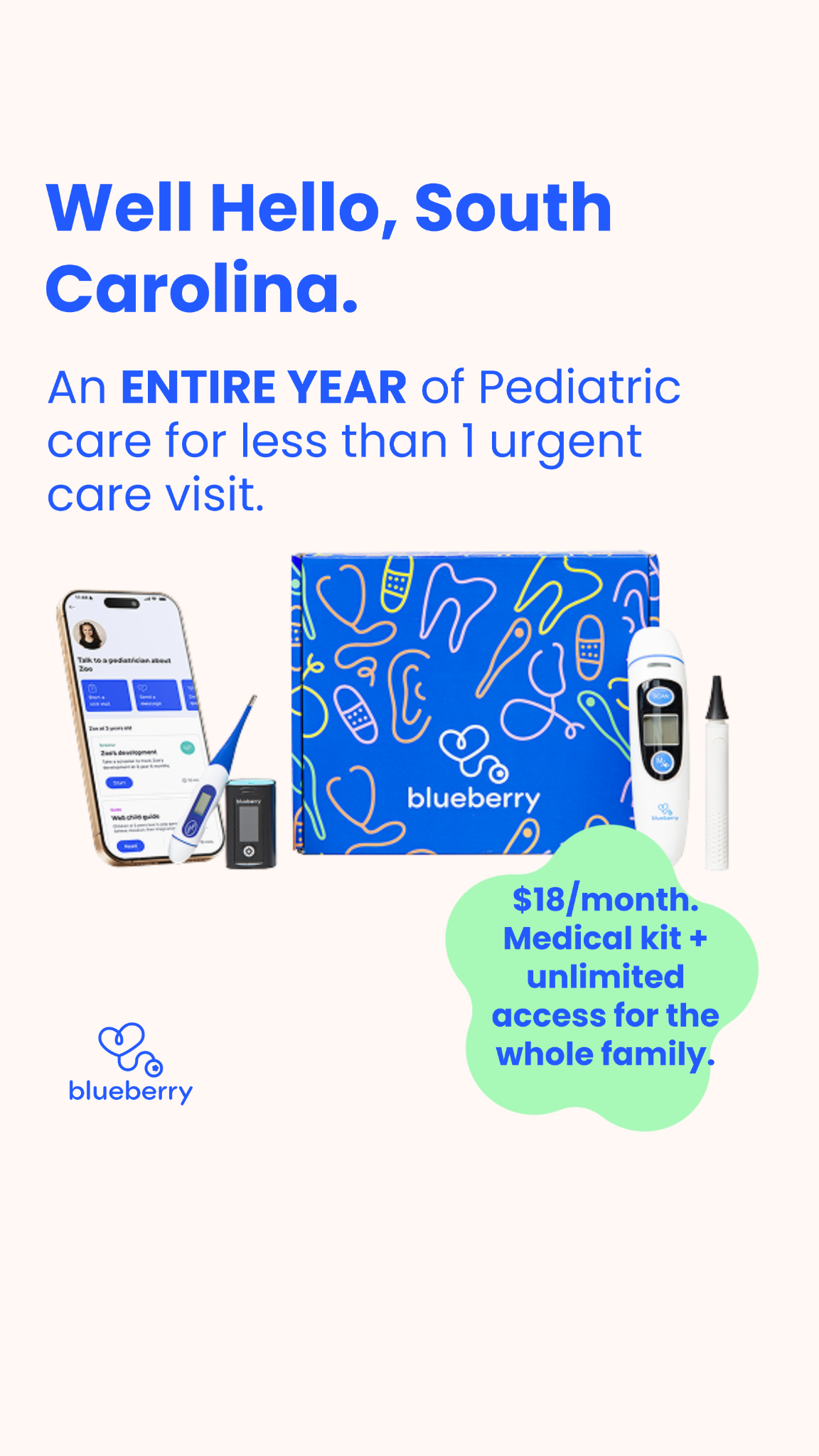 Blueberry Pediatrics Pediatrician ad creative