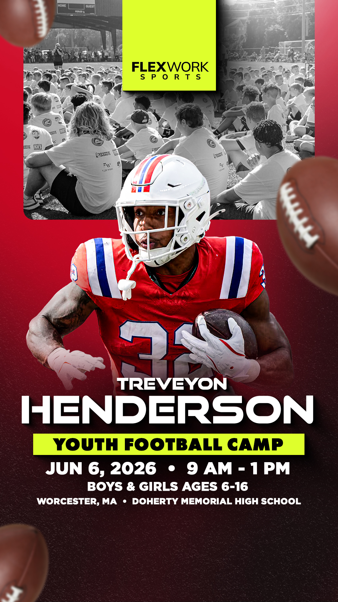 Train with New England star TreVeyon Henderson
