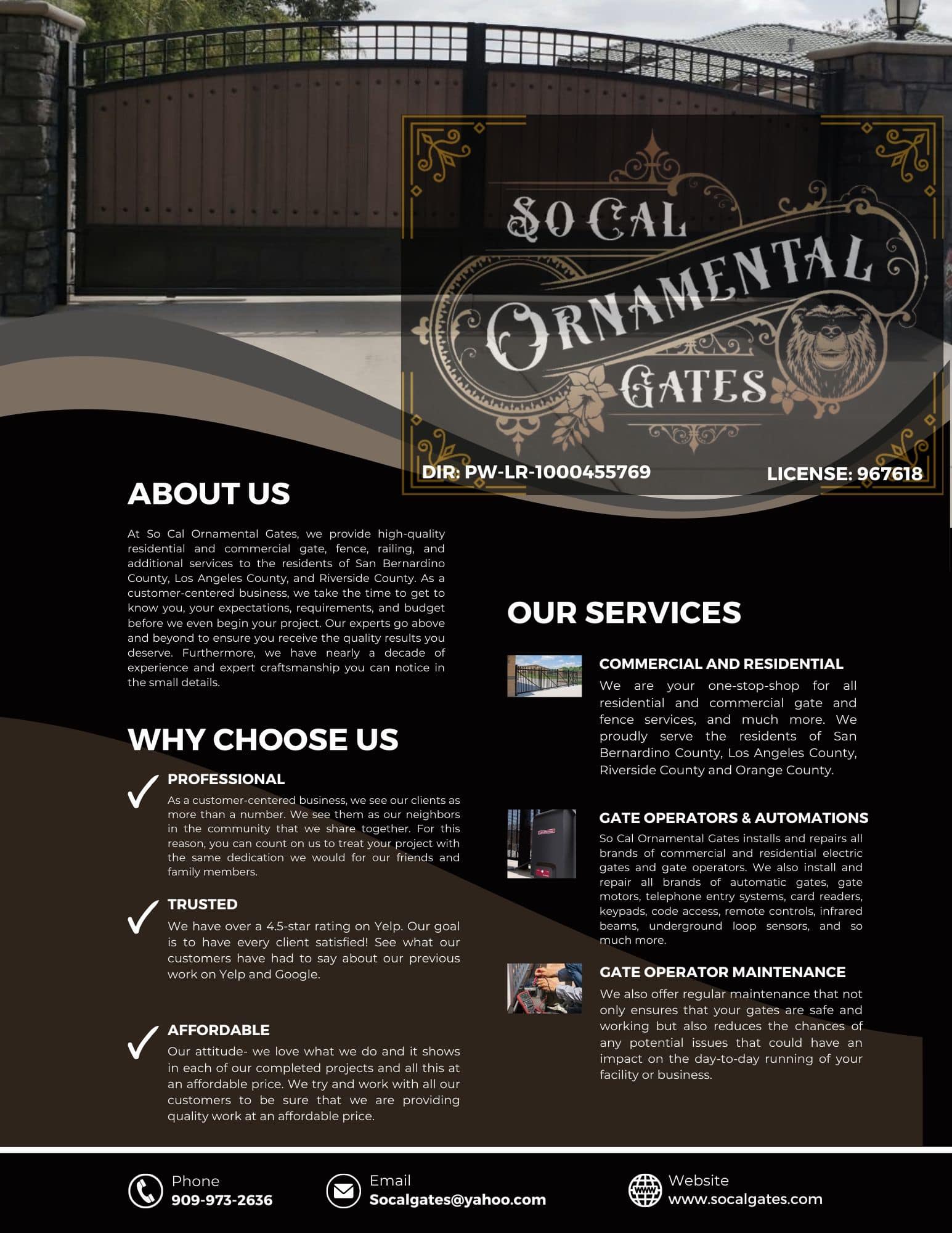 So-Cal Ornamental Gates Fencing ad creative
