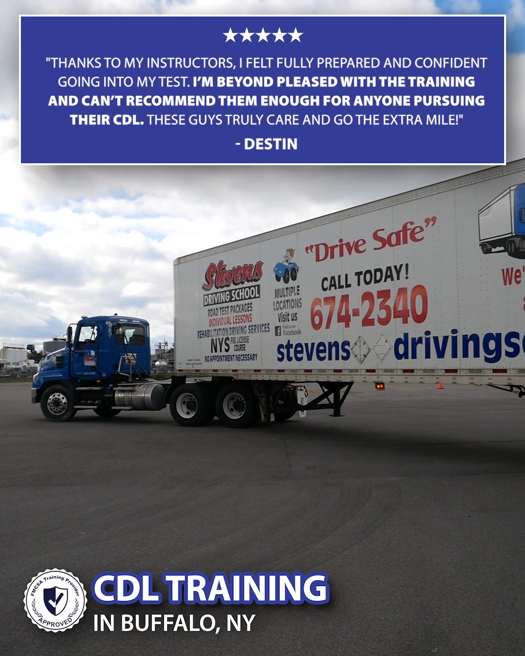 Stevens Truck School Driving School ad creative