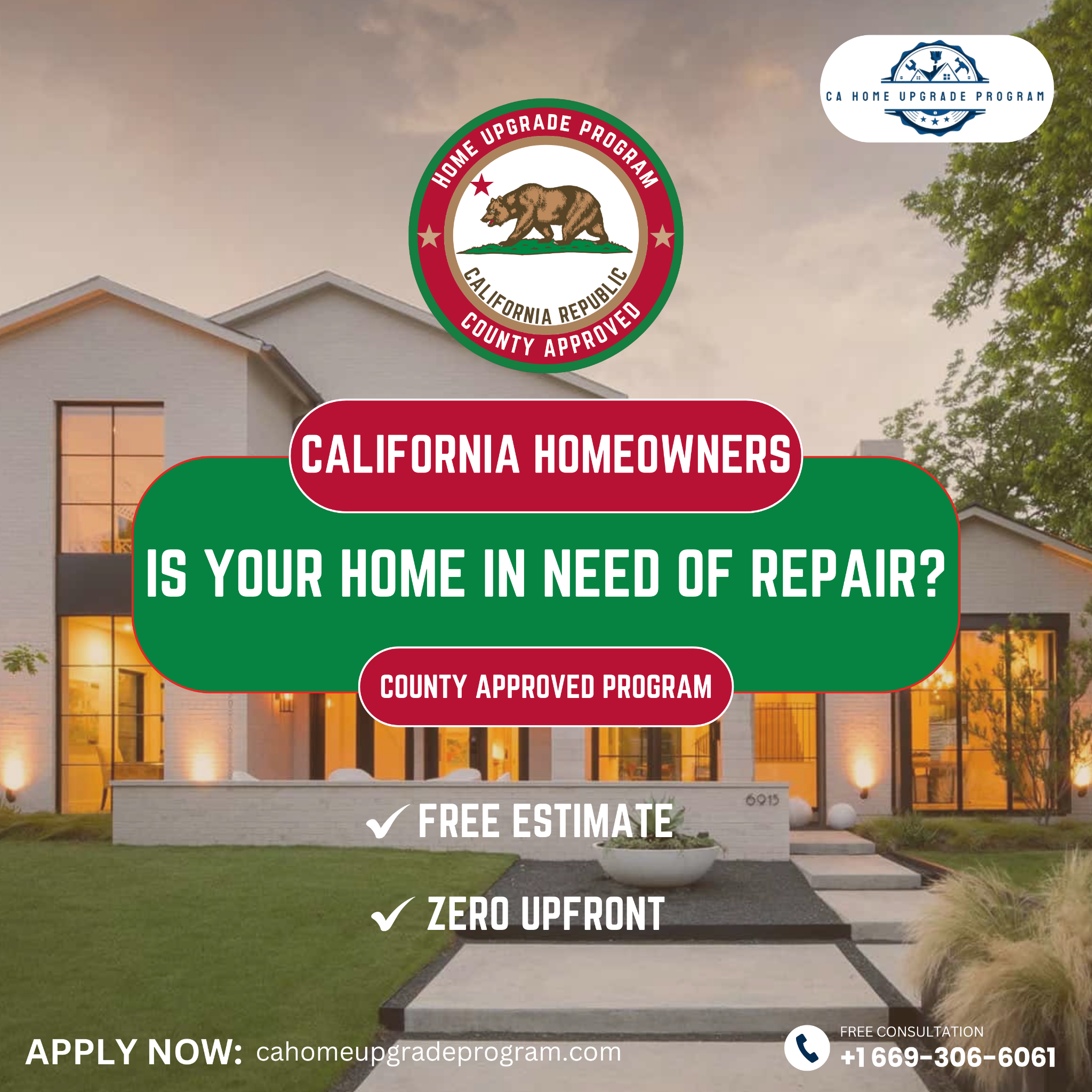 CA Home Upgrade Program Roofing ad creative