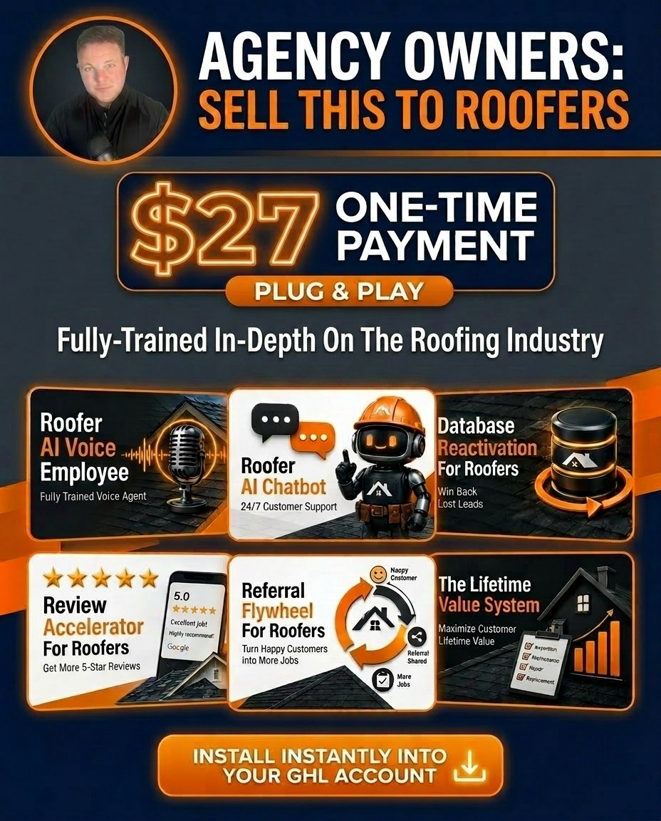 Roofer AI Employee & Full Automation Pack - $27 Today (Brand New)