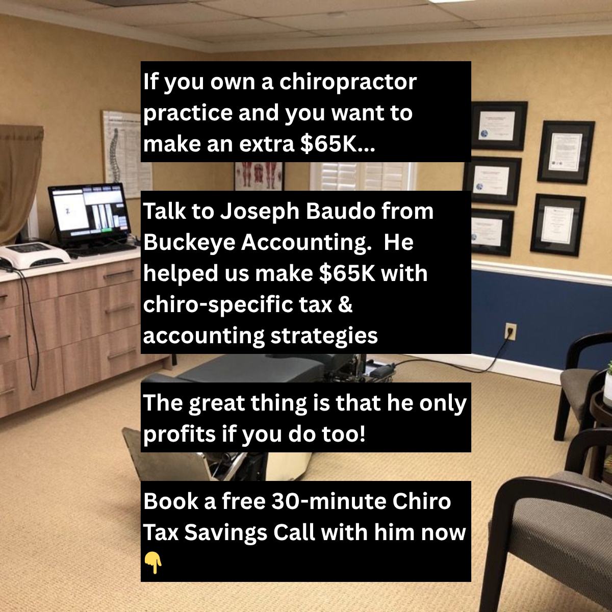 Chiropractor Adds $65K Profit