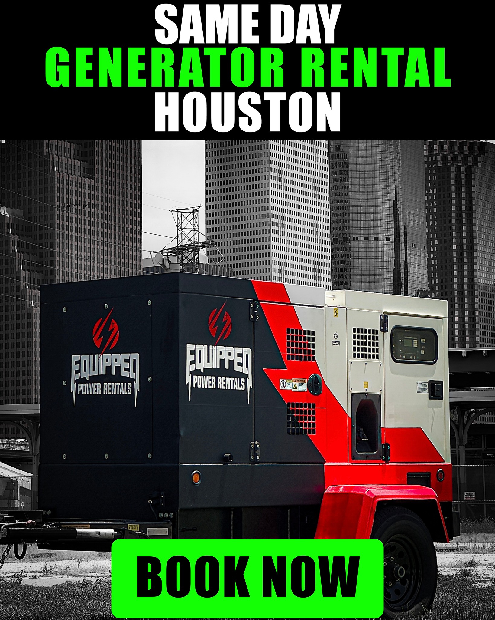 Equipped Power Rentals & Services General Contractor ad creative