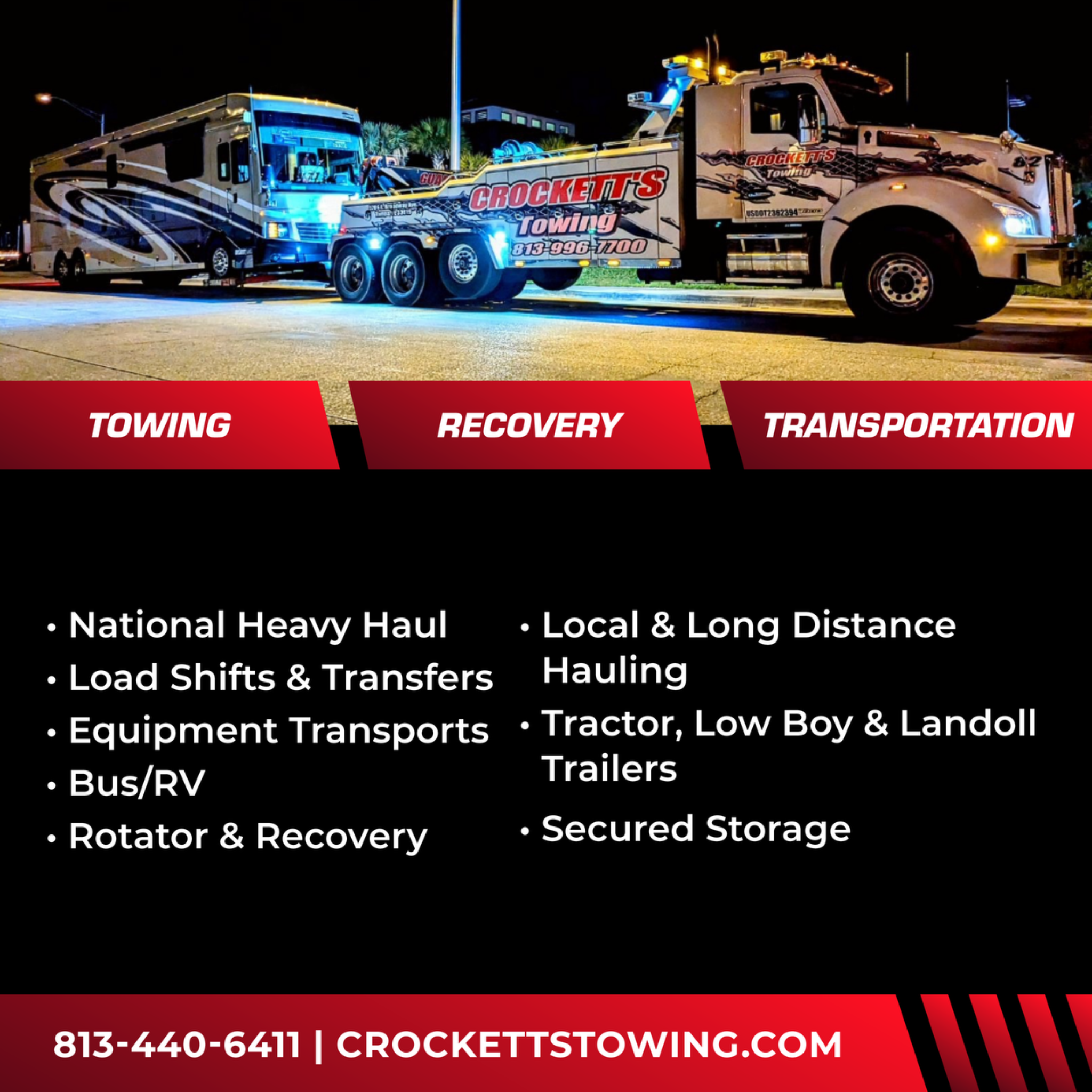 Crockett's Towing Towing Service ad creative