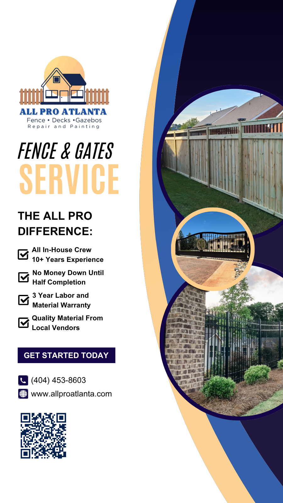 All Pro Atlanta Fences and Decks Fencing ad creative