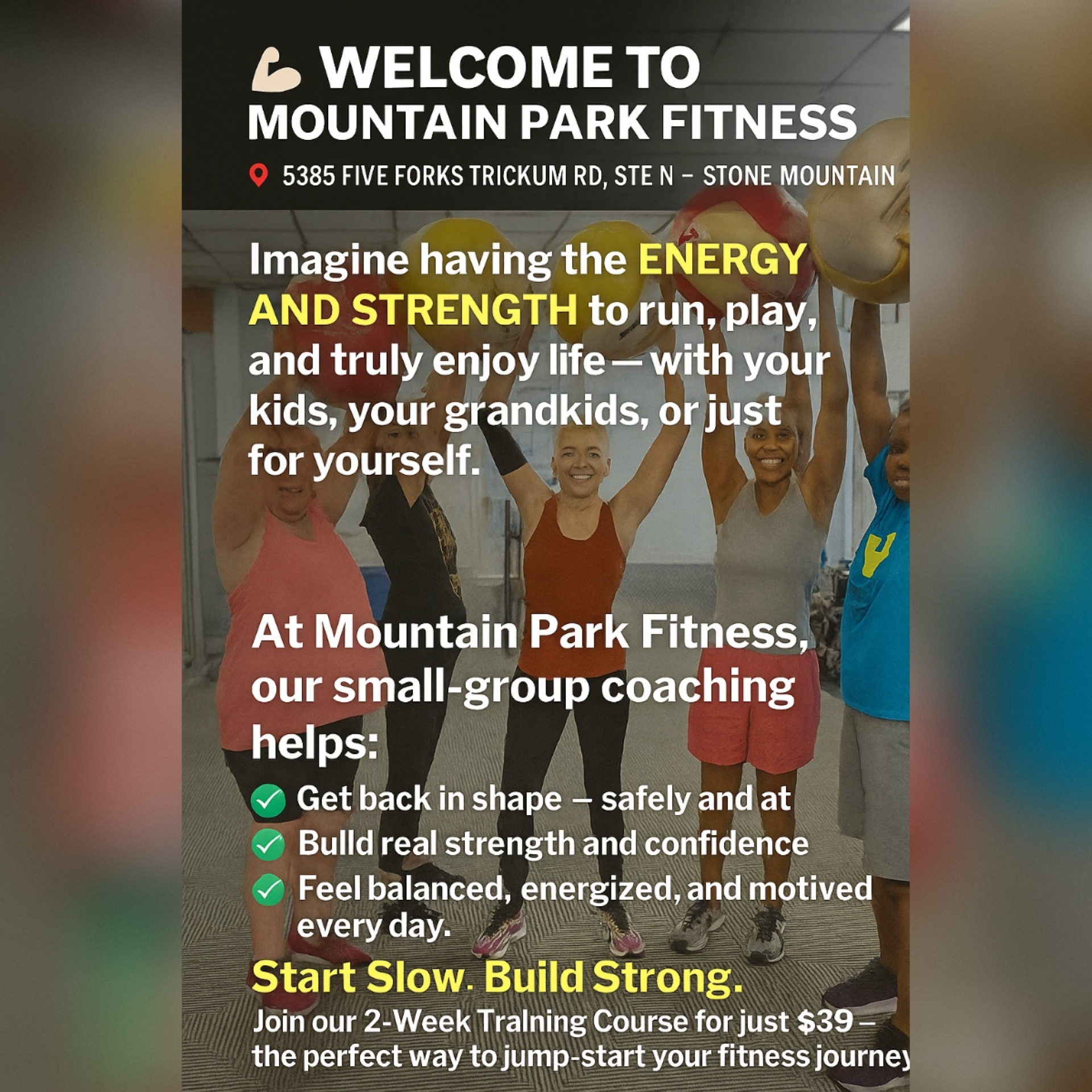 Mountain park fitness Personal Trainer ad creative