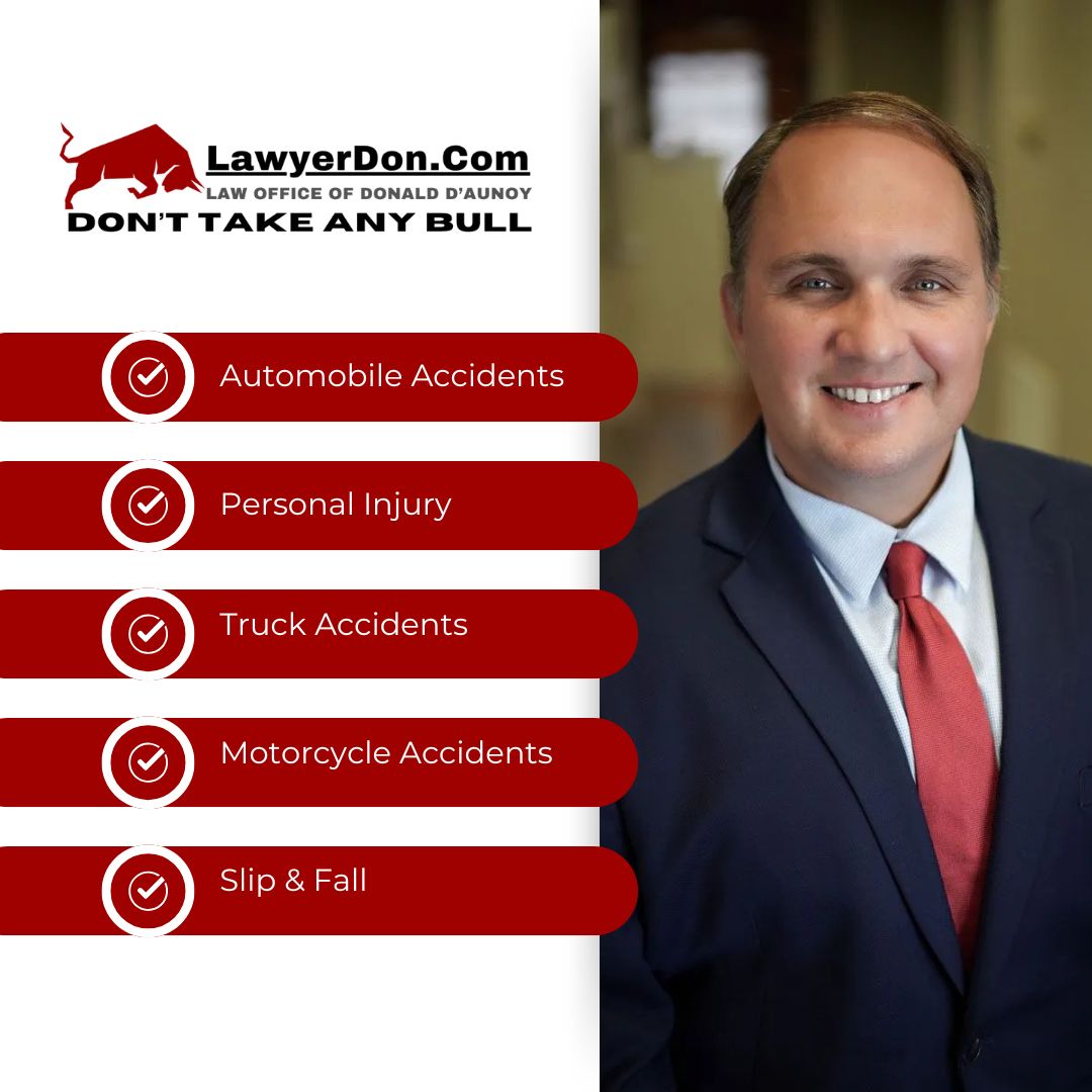 Law Office of Donald D'Aunoy Jr., LLC Personal Injury ad creative