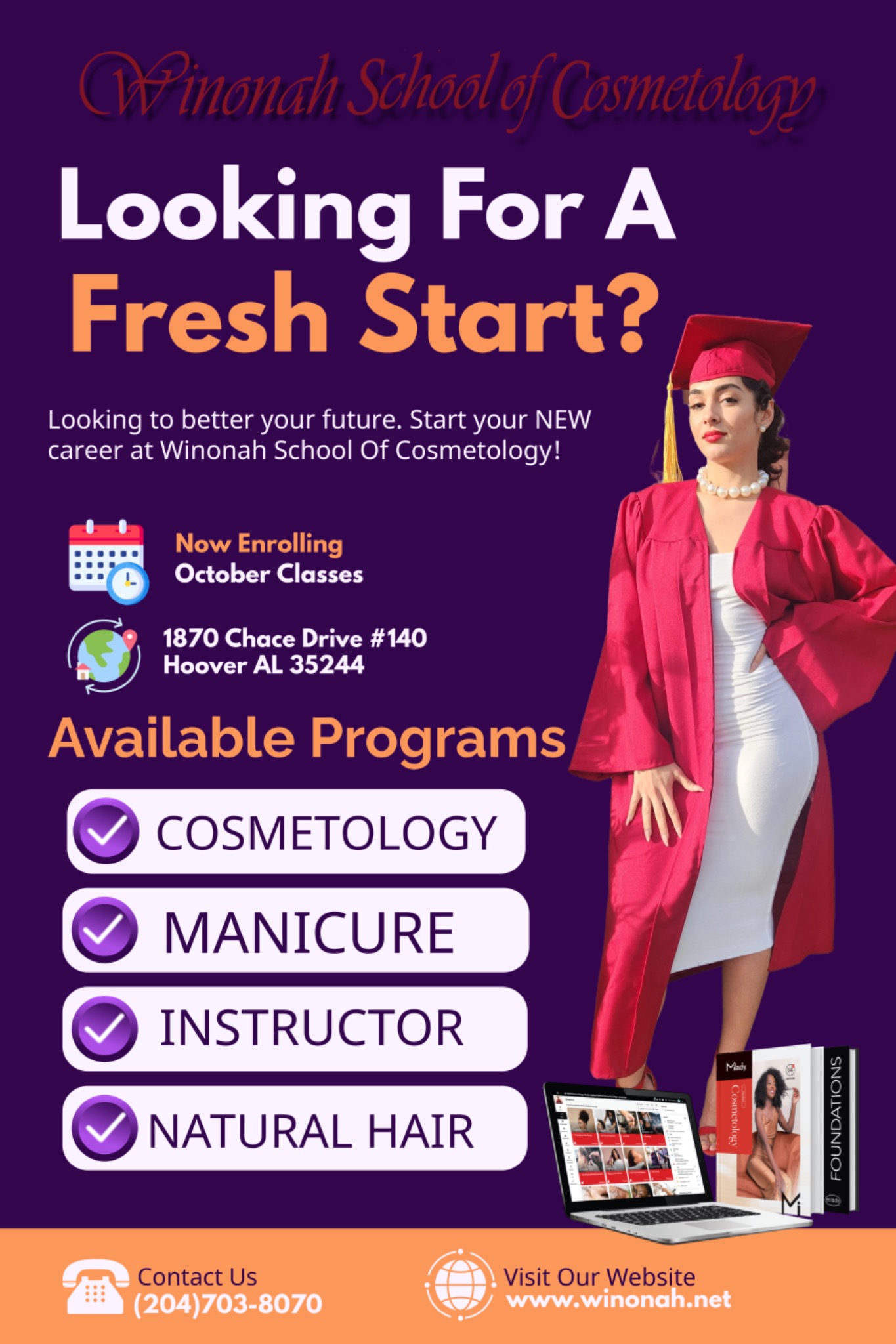 Winonah School Of Cosmetology Private School ad creative