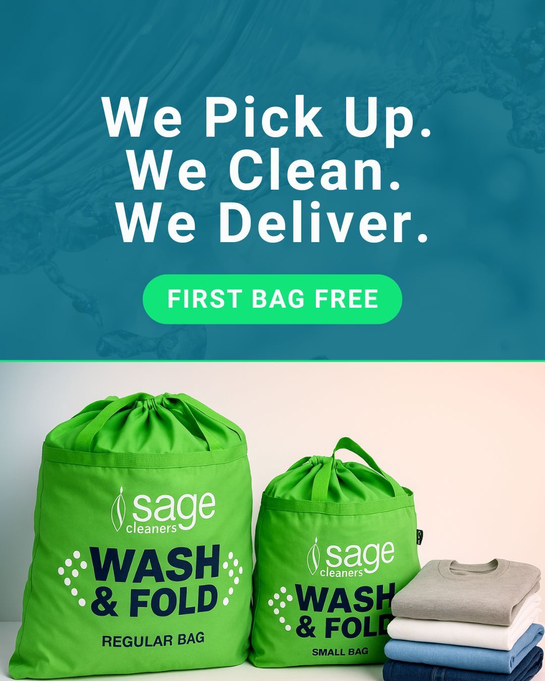 Laundry Pick up - First Bag Free!