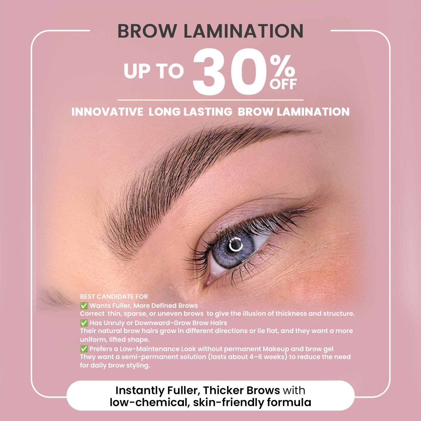 Lucia Lash Eyelash & Brow Studio ad creative