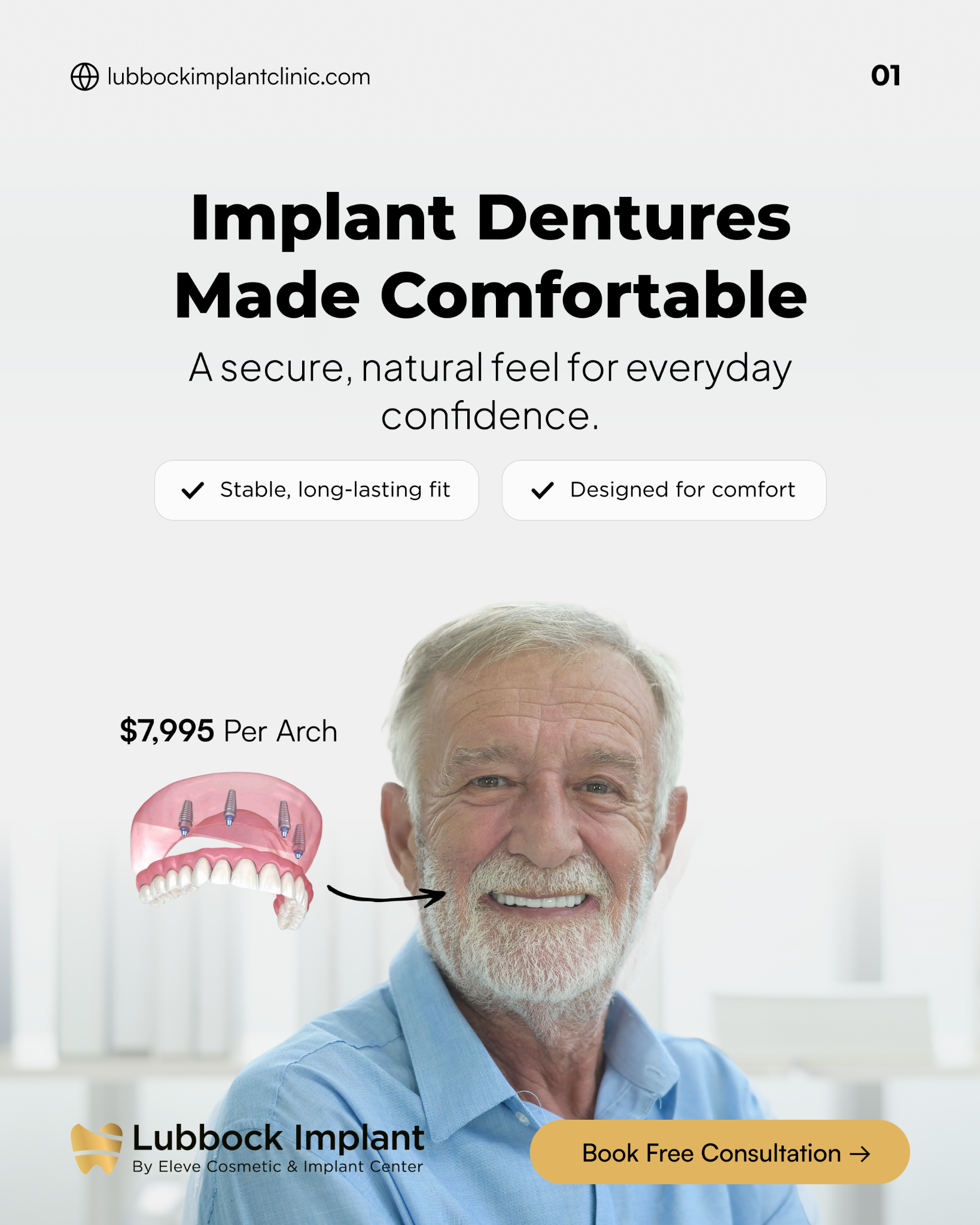 Lubbock Implant Clinic Implant Dentist ad creative