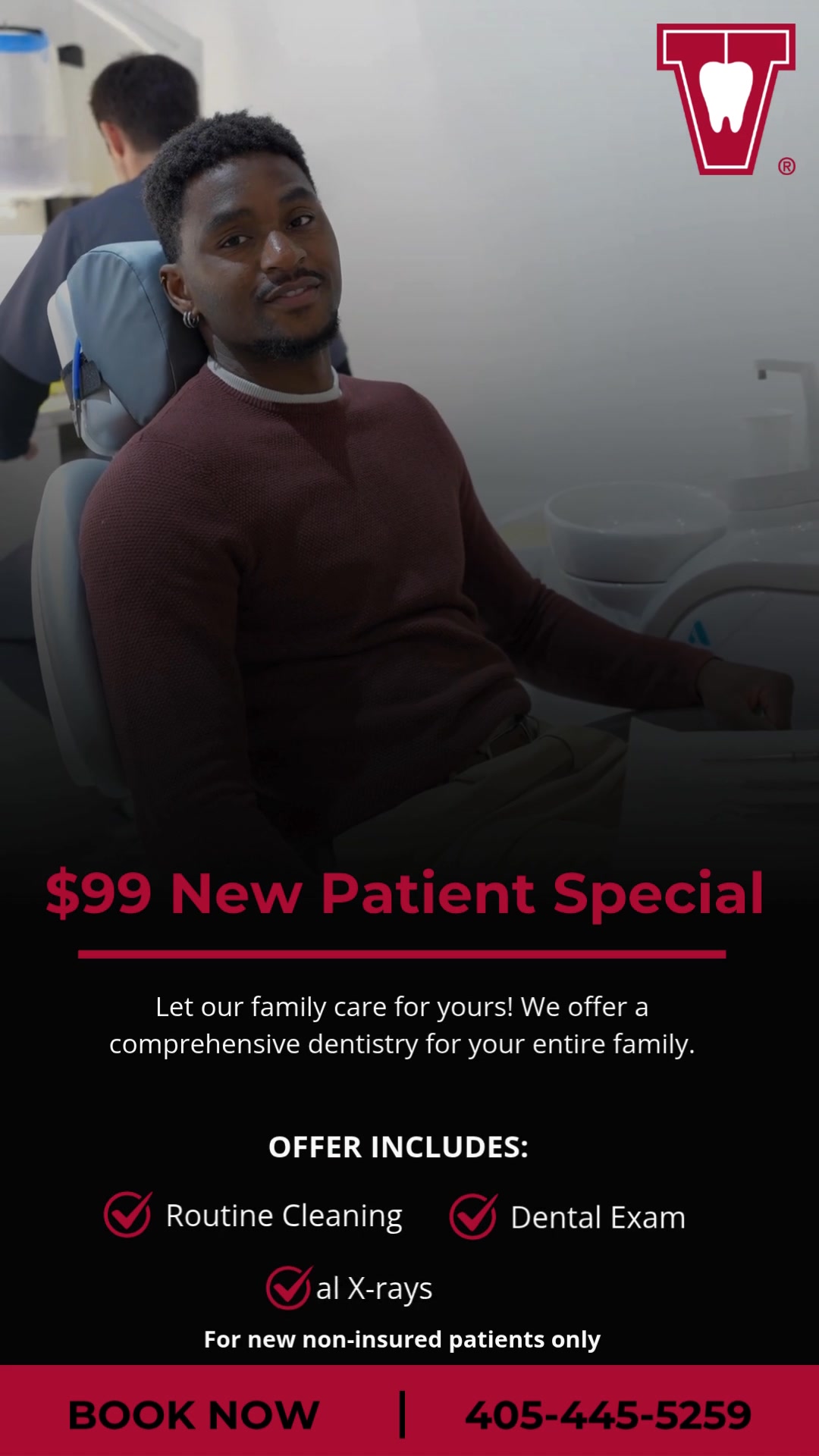 $99 New Patient Special for Families – Exam, X-rays & Cleaning!