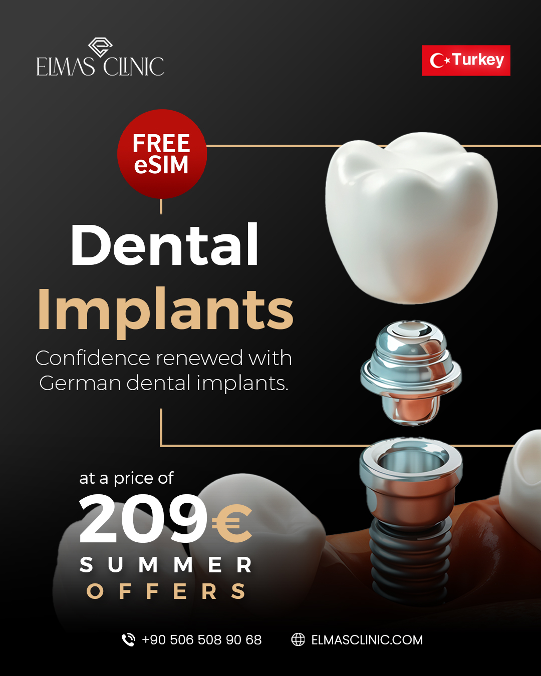 Elmas Clinic Implant Dentist ad creative