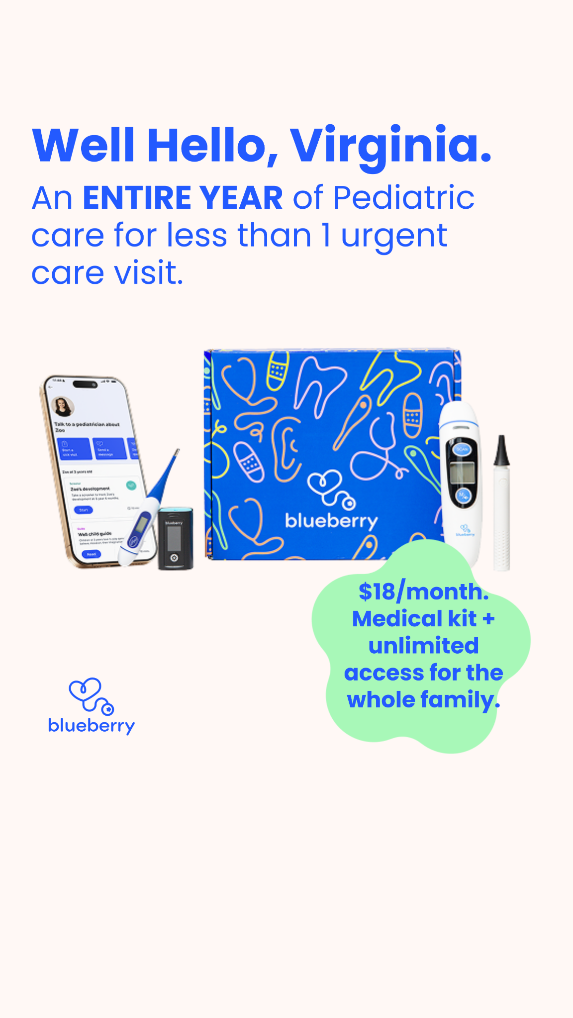 Blueberry Pediatrics Pediatrician ad creative