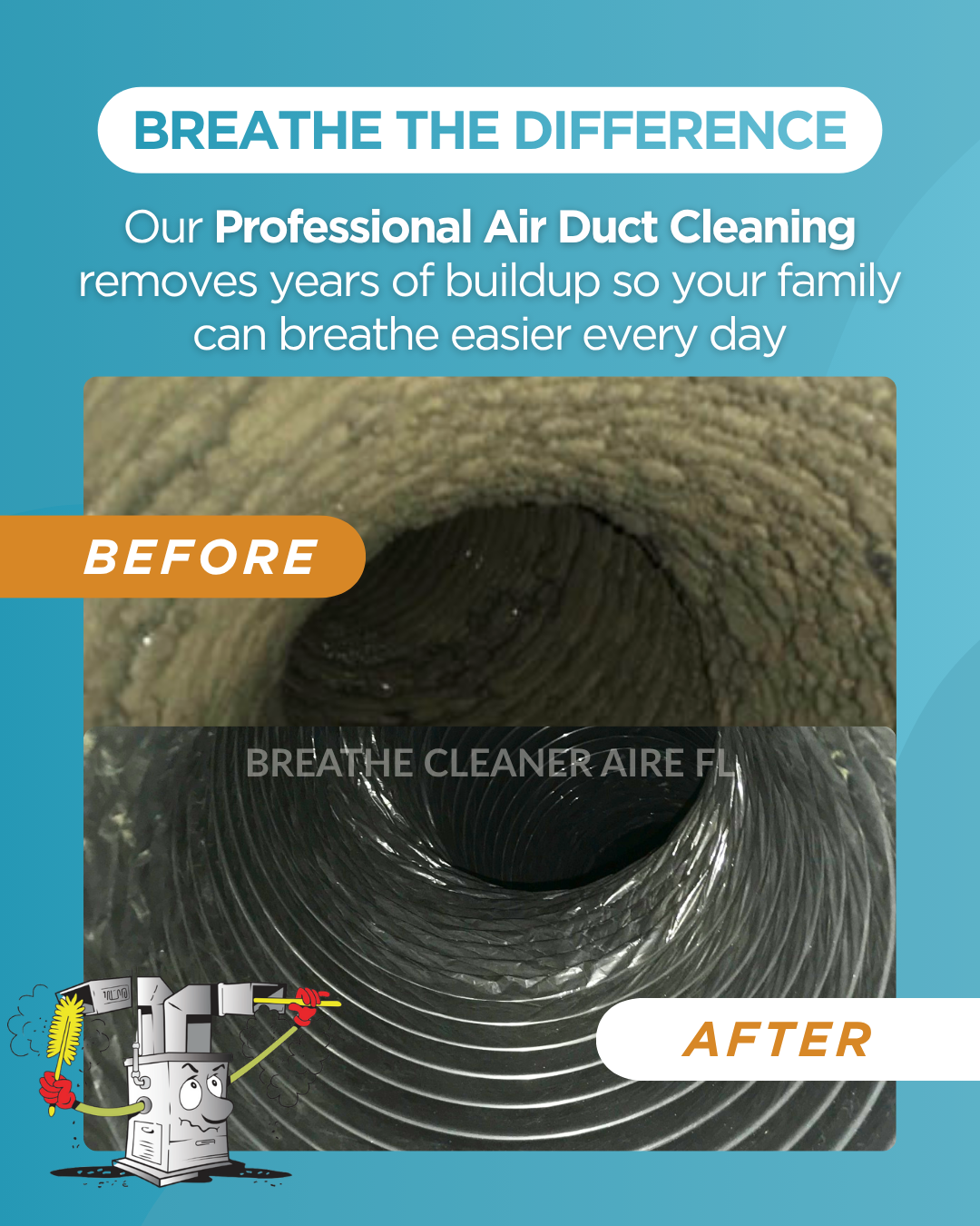 Breathe Cleaner Aire FL HVAC ad creative