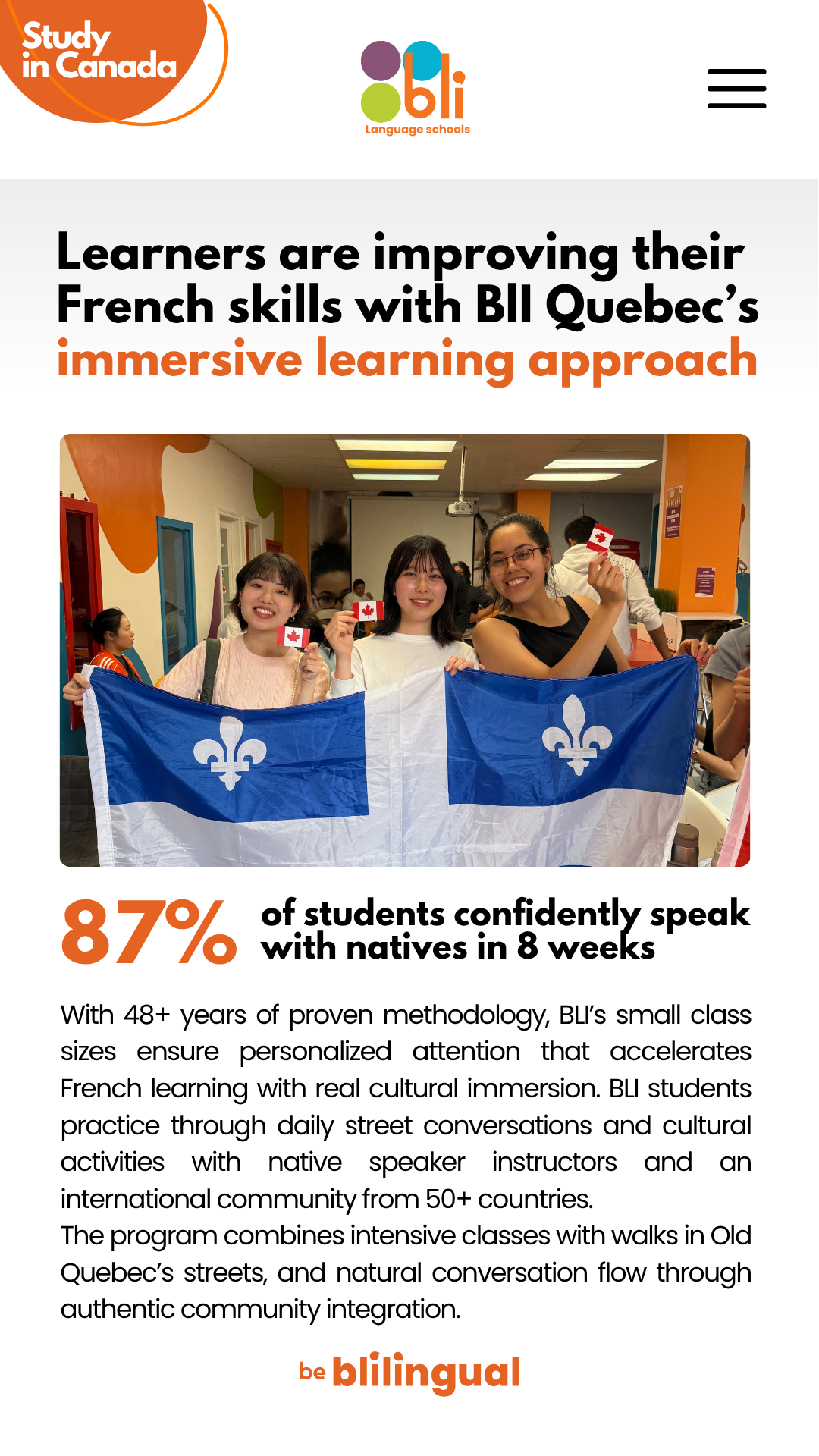French immersion in Quebec City — get speaking fast